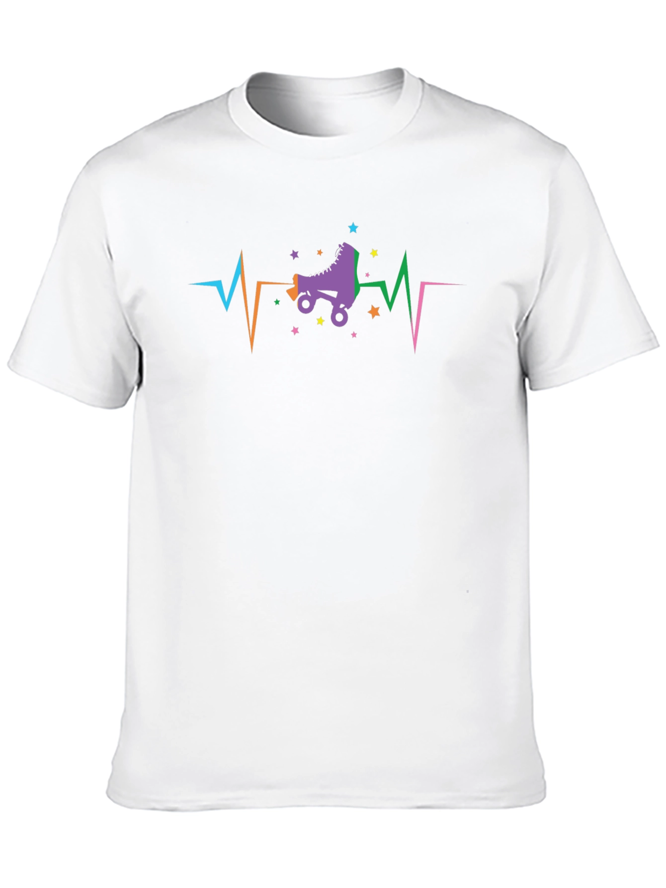 Roller Skate Heartbeat Graphic Tee - Black