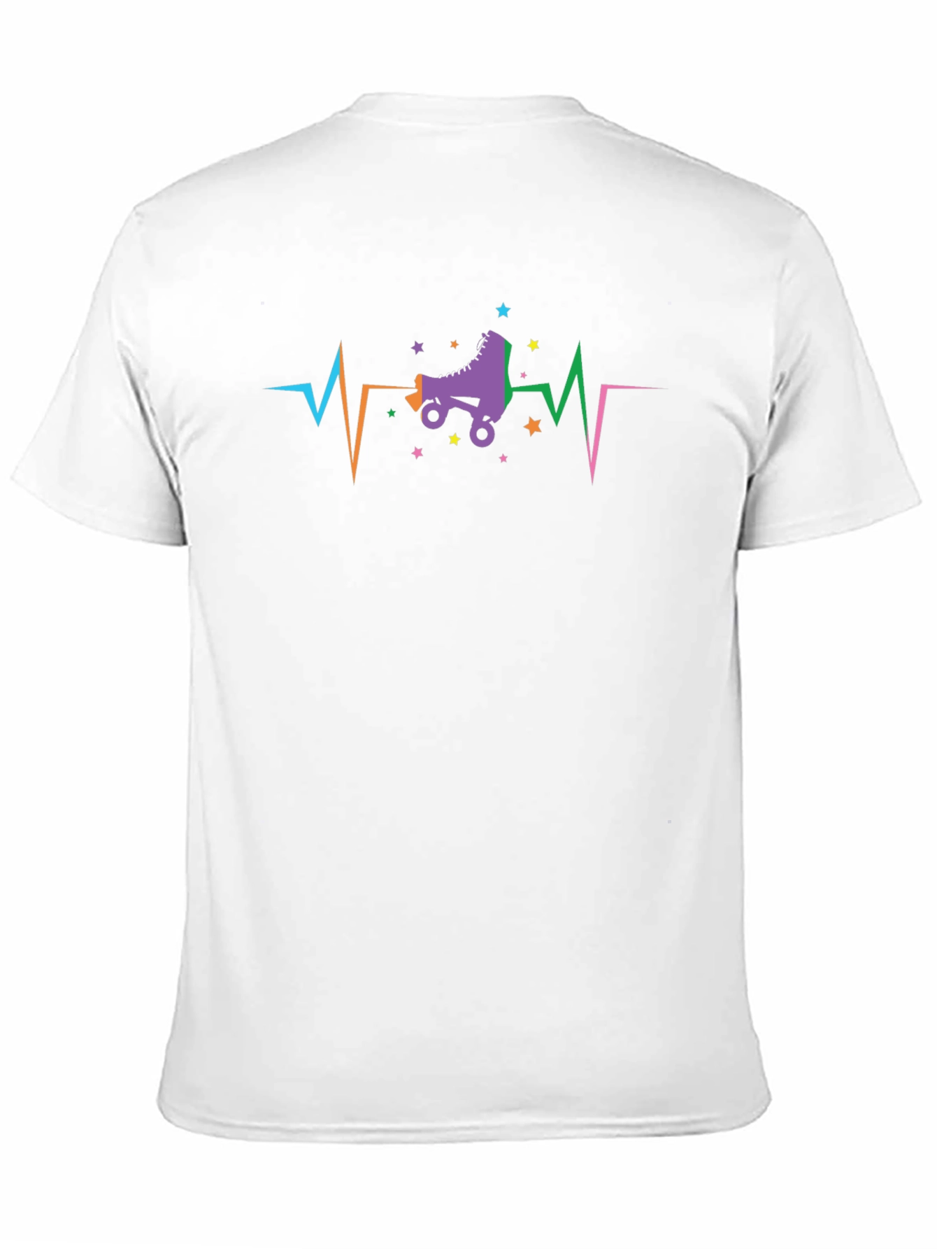 Roller Skate Heartbeat Graphic Tee - Black