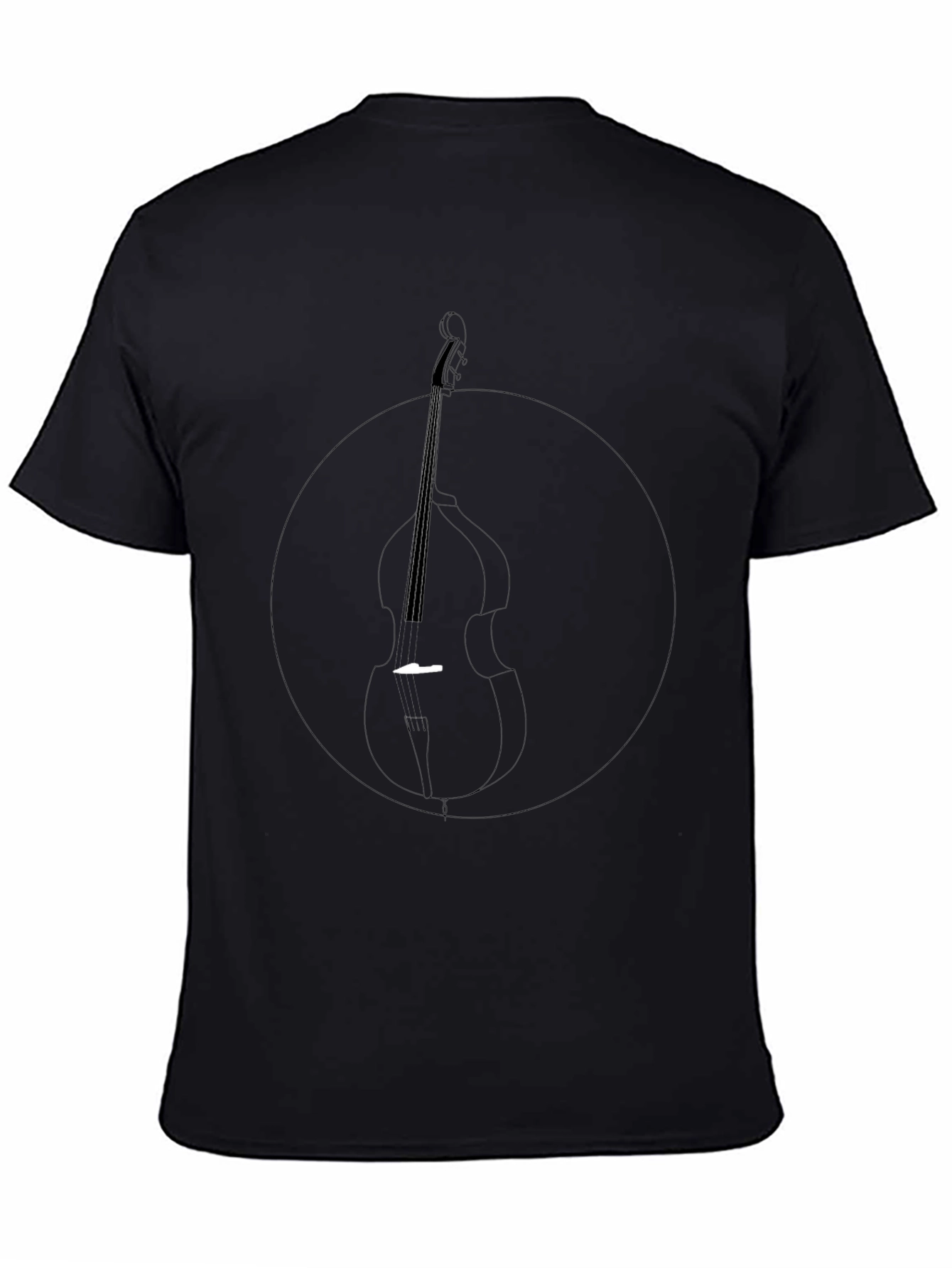 Bass Guitar Graphic Tee - Black Casual Style