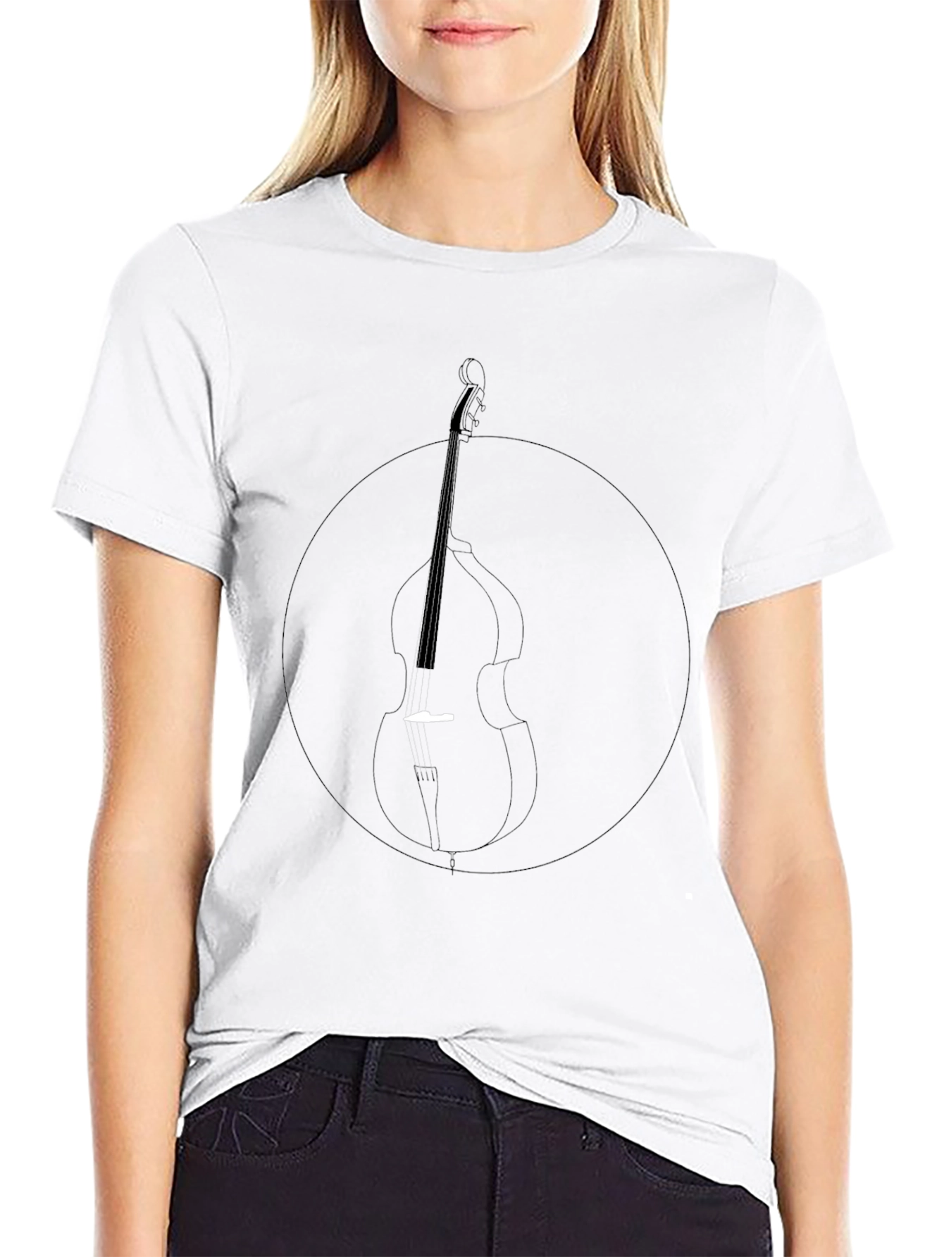 Bass Guitar Graphic Tee - Black Casual Style