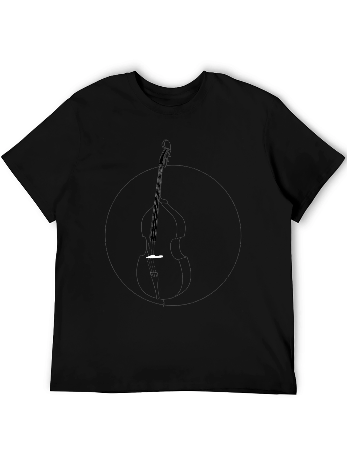 Bass Guitar Graphic Tee - Black Casual Style