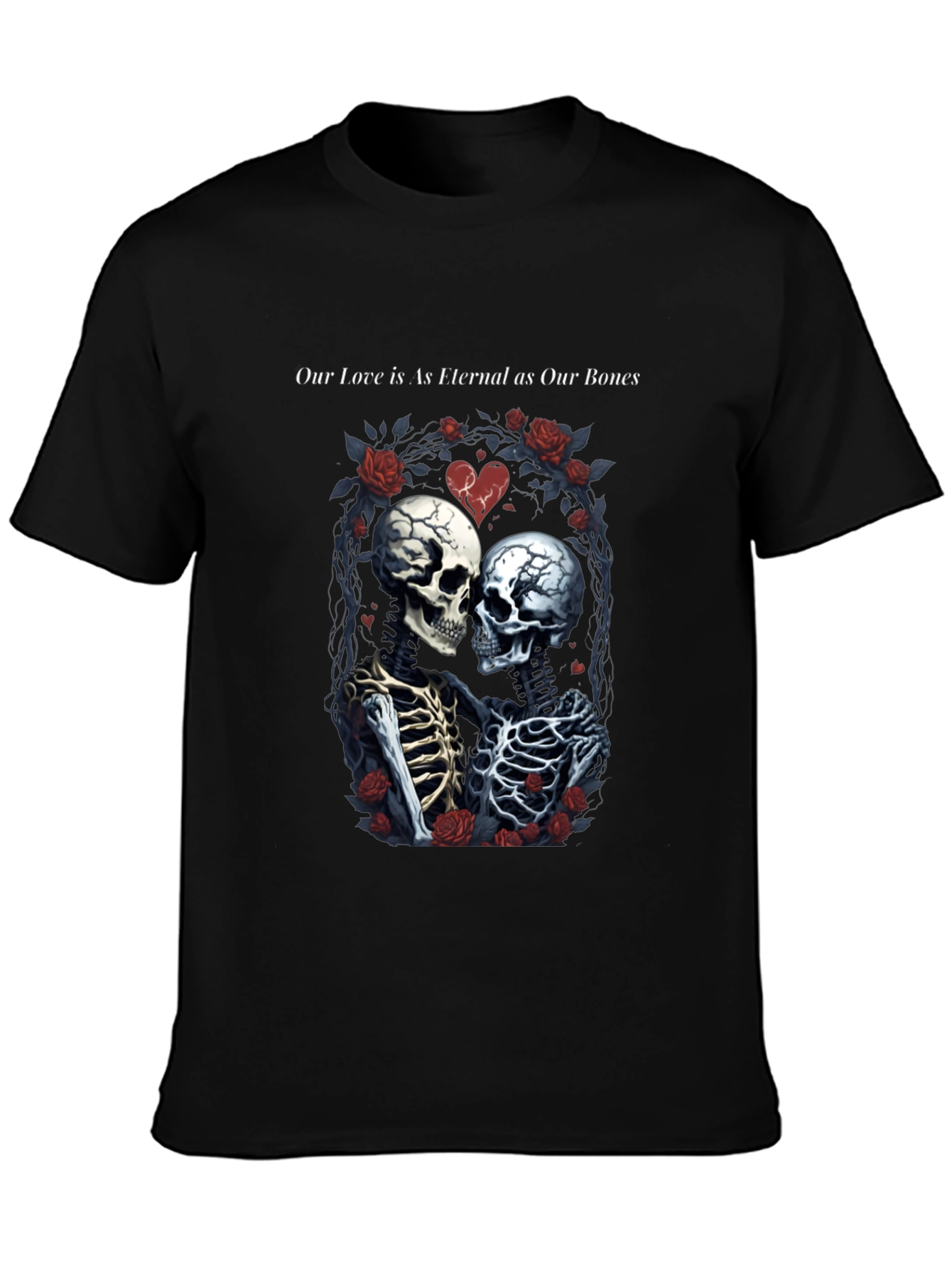 Eternal Love Skeleton Graphic T-Shirt