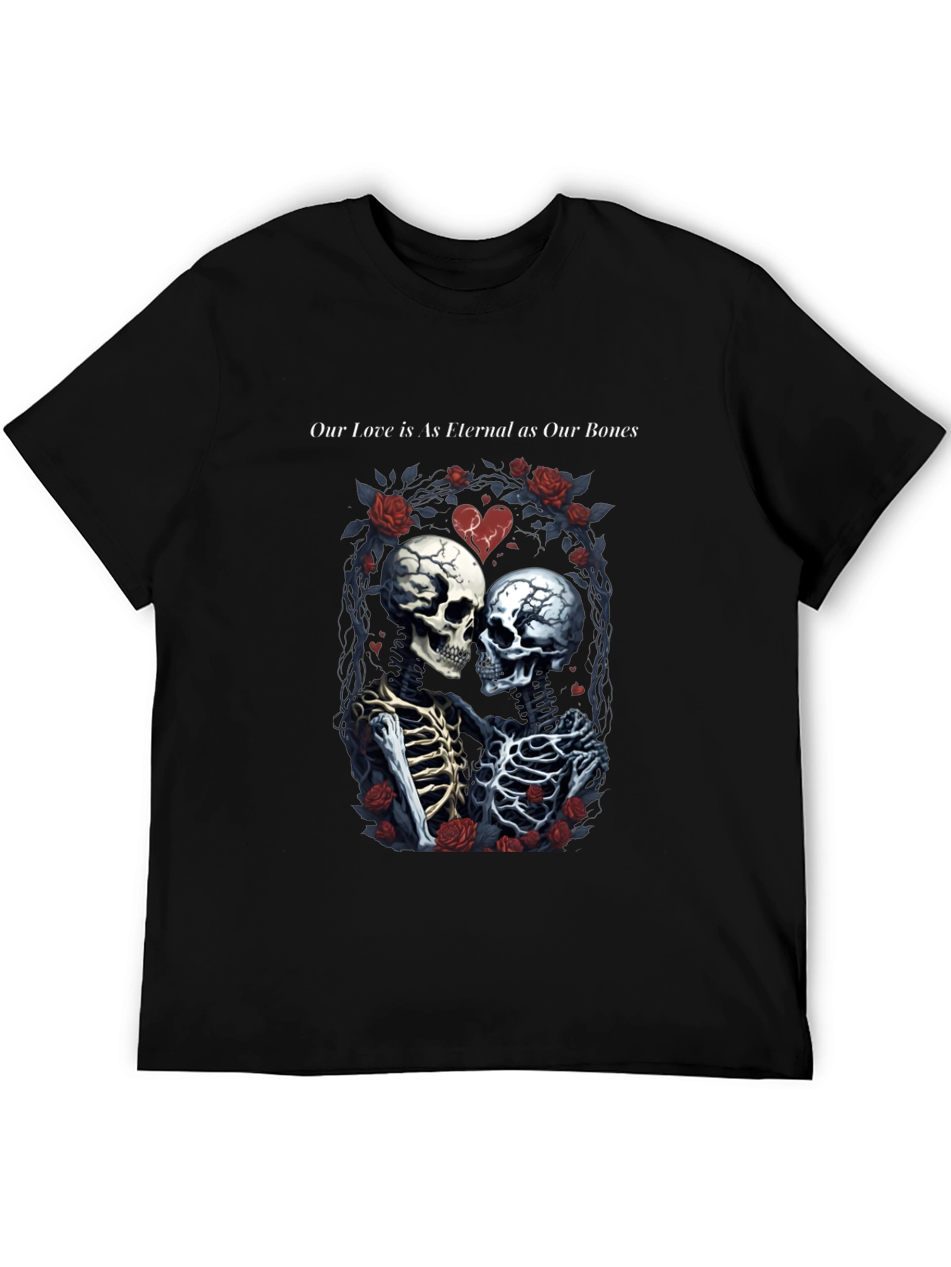 Eternal Love Skeleton Graphic T-Shirt