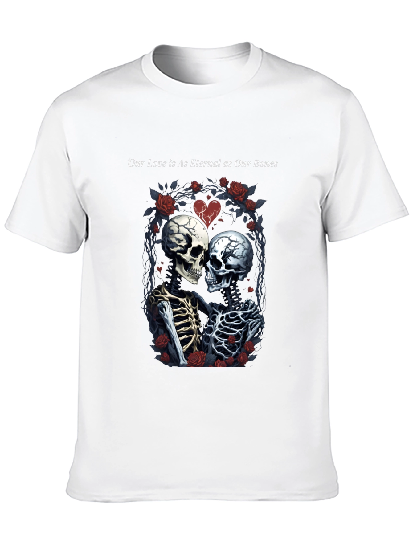 Eternal Love Skeleton Graphic T-Shirt