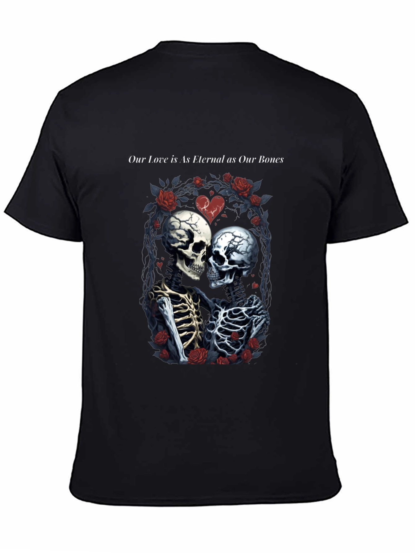 Eternal Love Skeleton Graphic T-Shirt