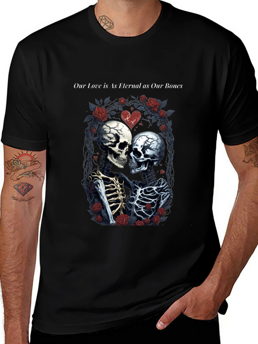 Eternal Love Skeleton Graphic T-Shirt