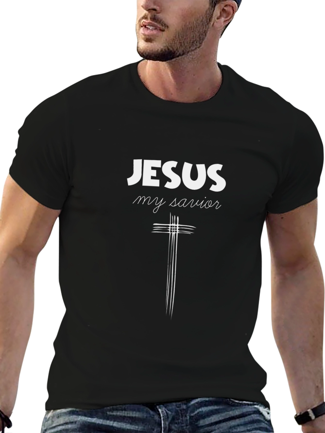 Jesus My Savior Black T-Shirt - Christian Apparel