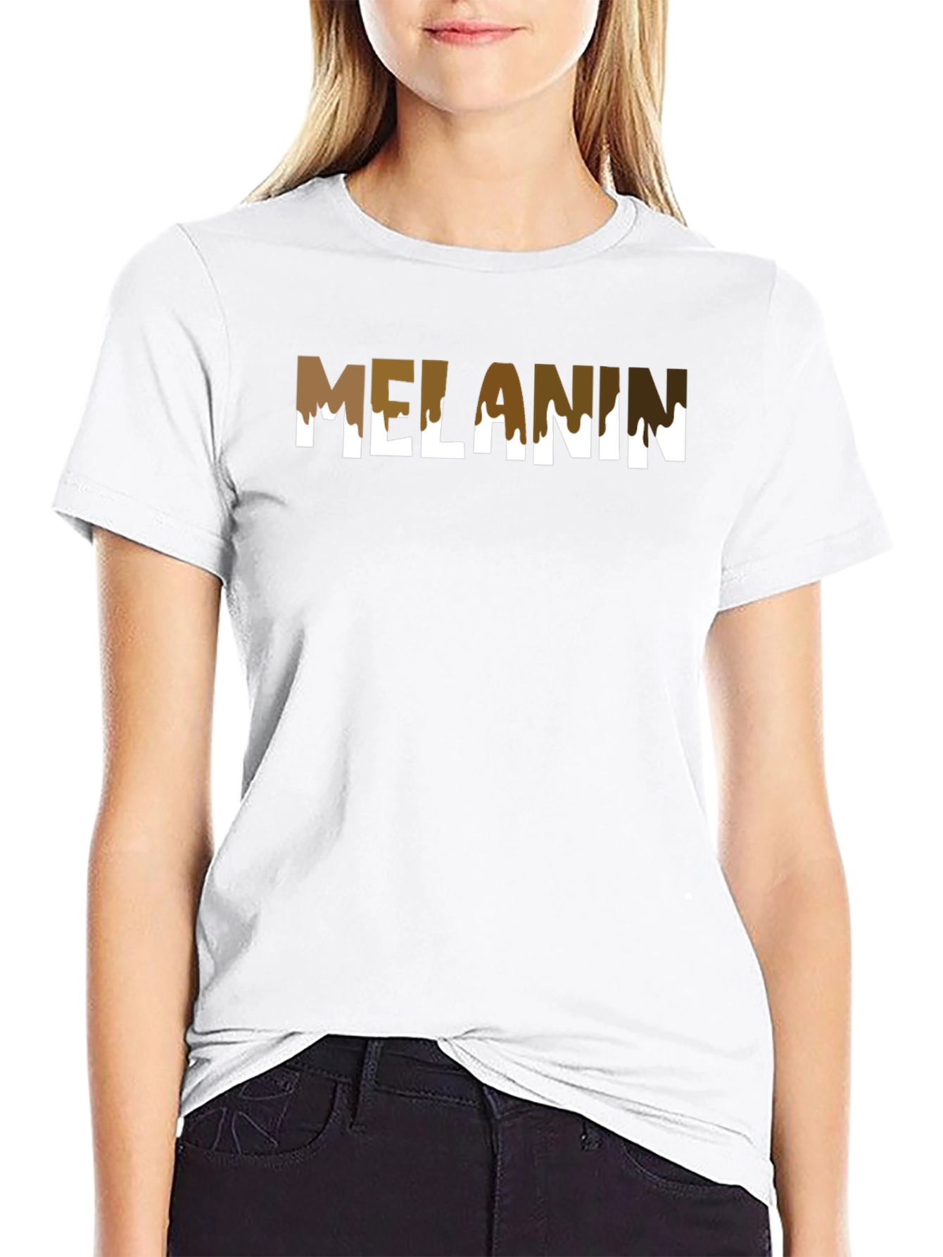 Melanin Drip Graphic T-Shirt - Stylish Crew Neck Tee