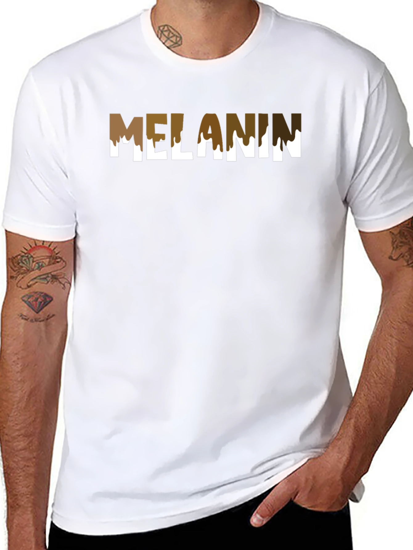 Melanin Drip Graphic T-Shirt - Stylish Crew Neck Tee