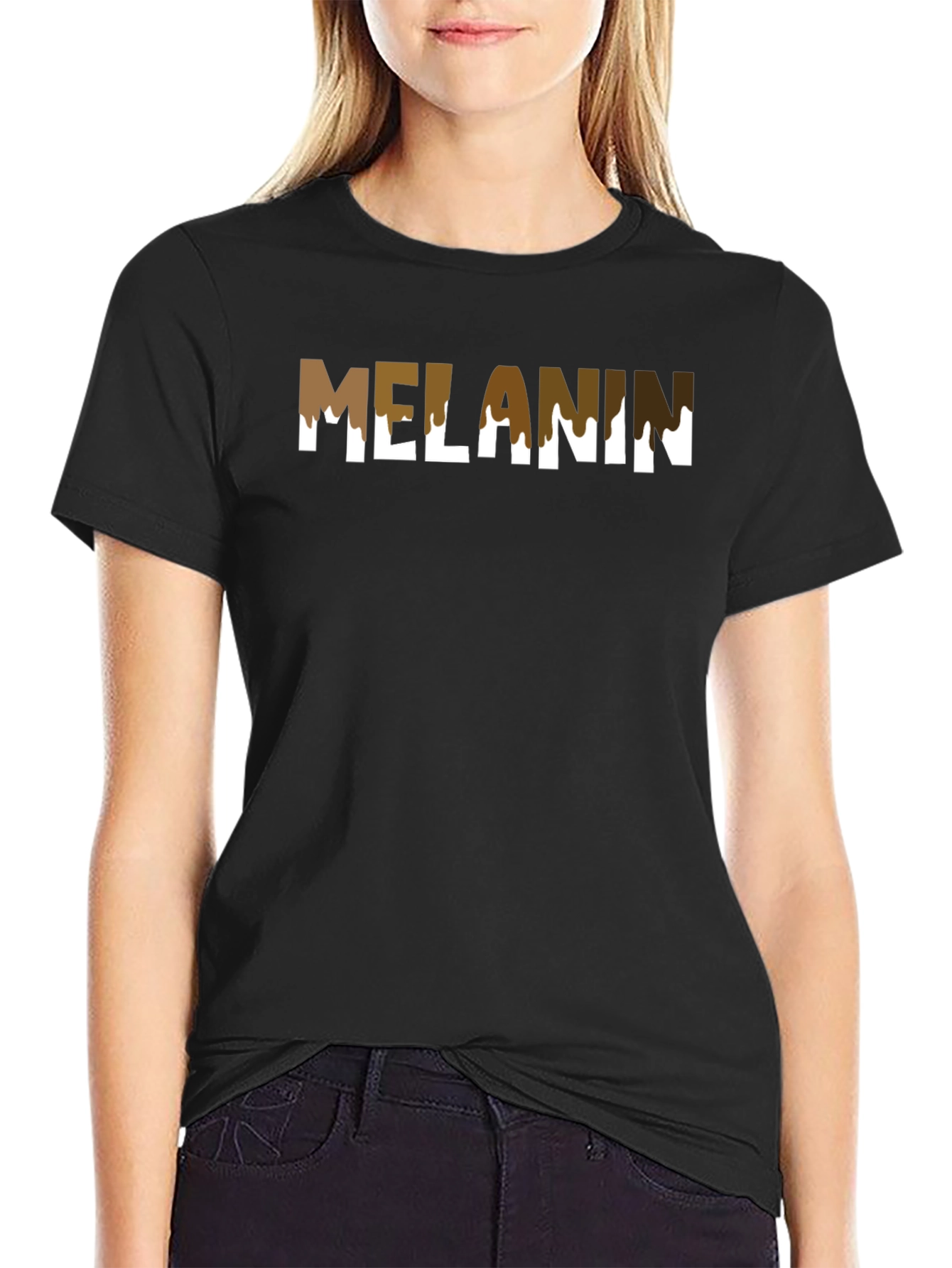 Melanin Drip Graphic T-Shirt - Stylish Crew Neck Tee