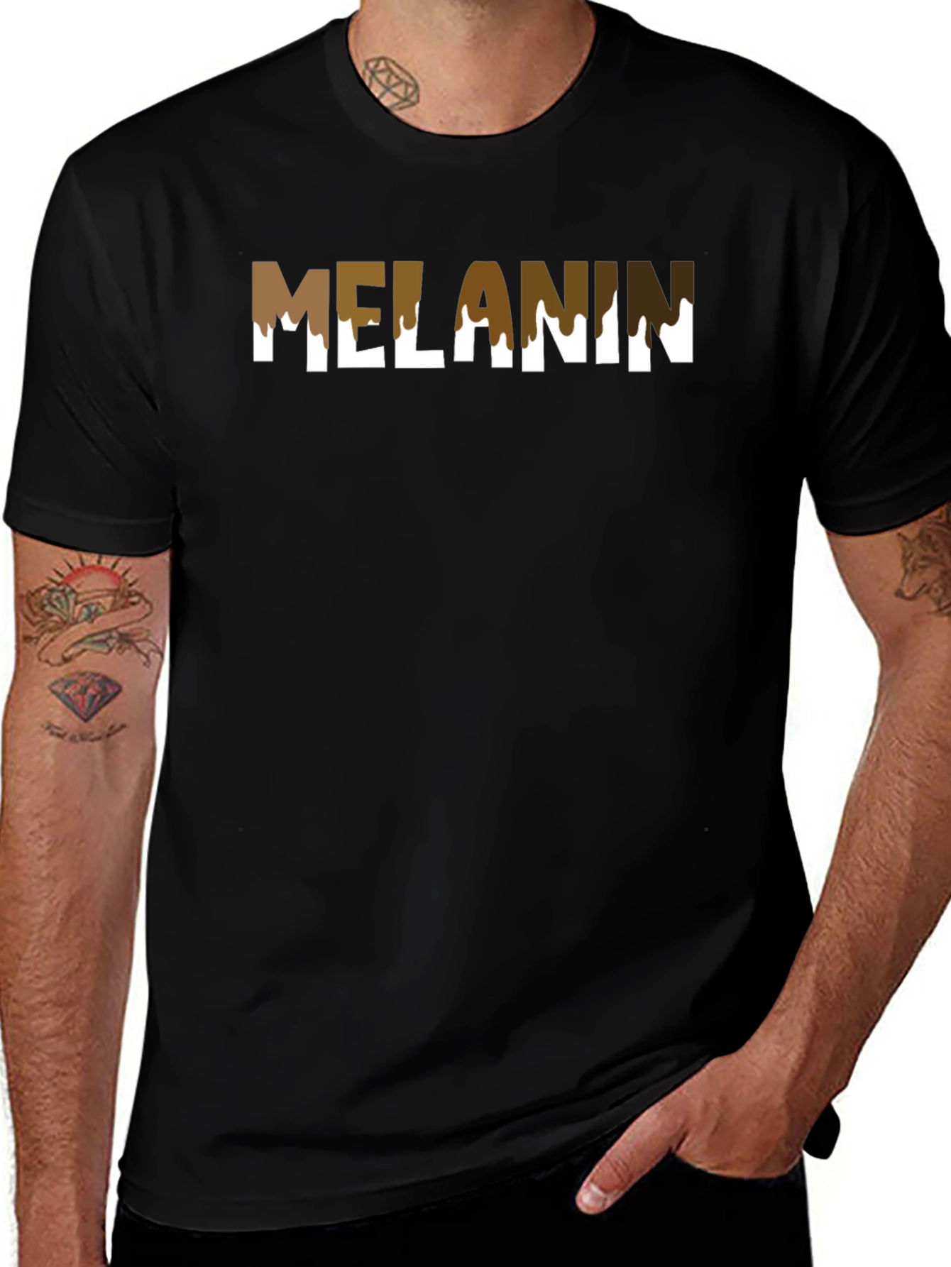 Melanin Drip Graphic T-Shirt - Stylish Crew Neck Tee
