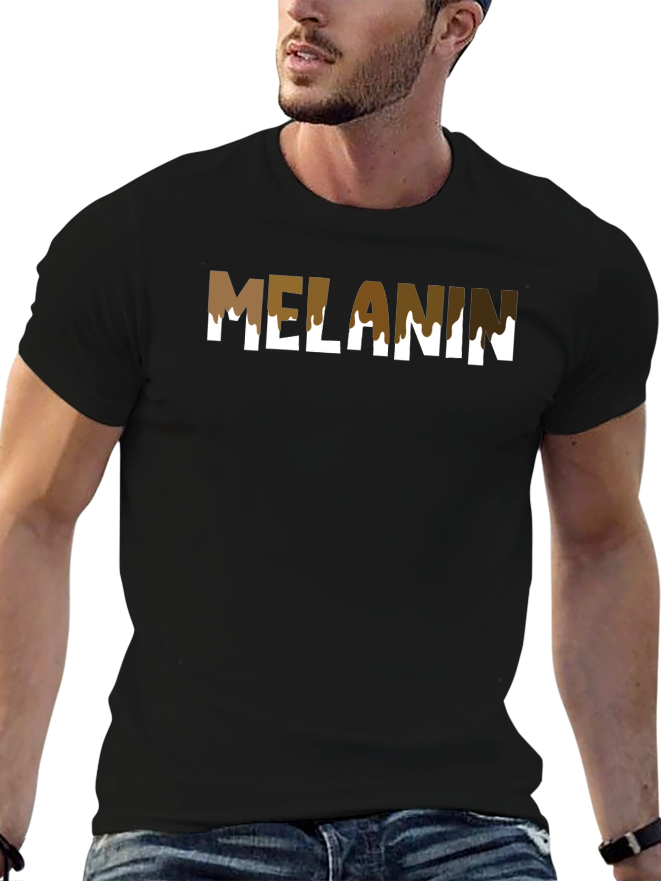 Melanin Drip Graphic T-Shirt - Stylish Crew Neck Tee