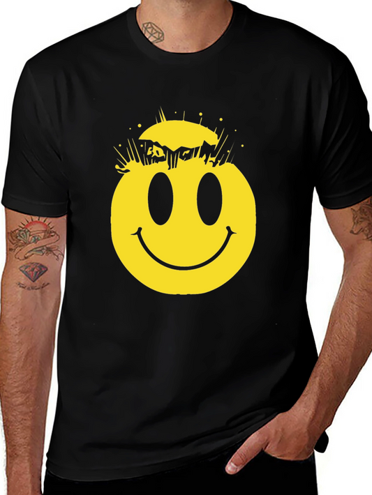 Cracked Smiley Face Graphic T-Shirt