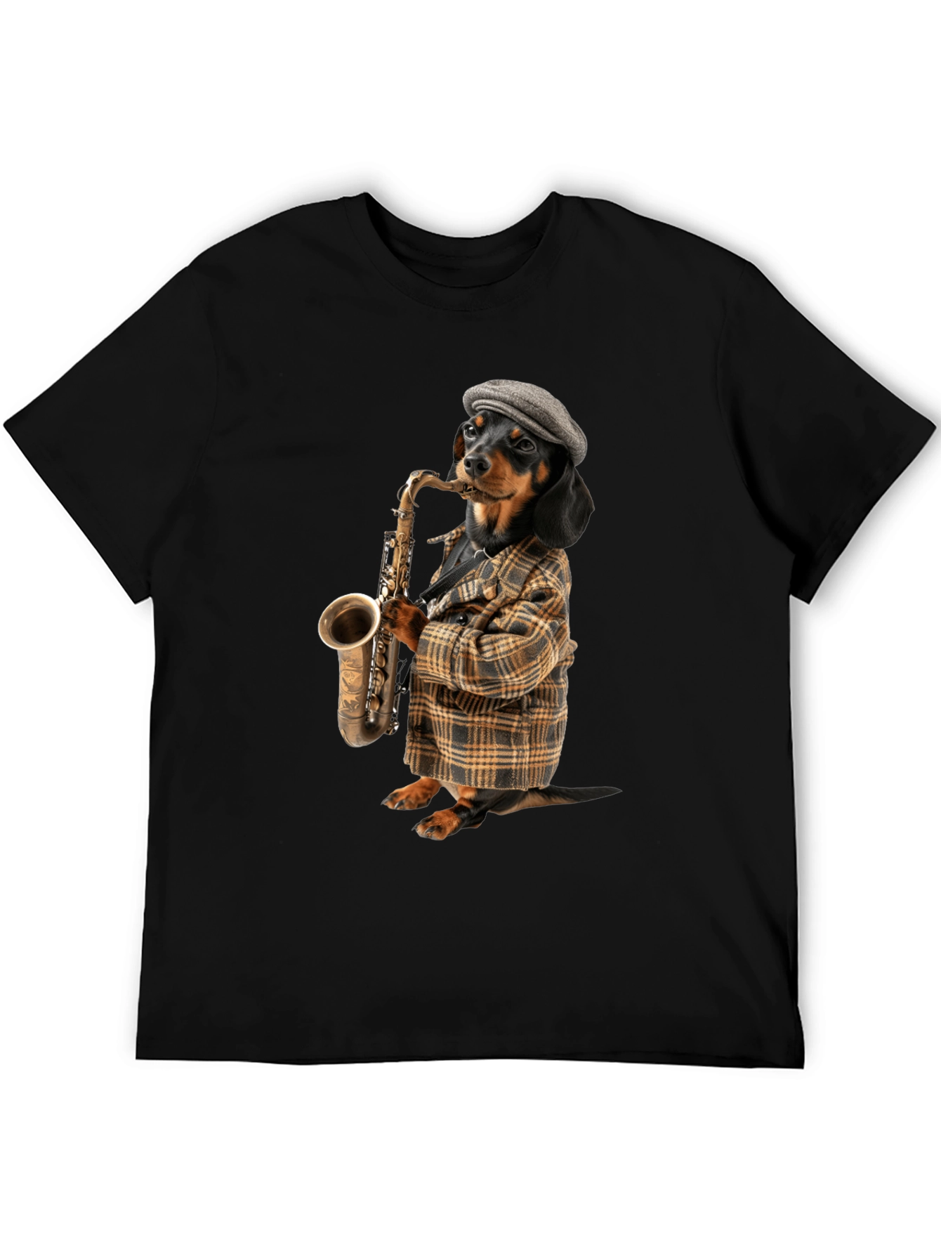 Saxophone Dachshund T-Shirt – Stylish Music Dog Lover Tee