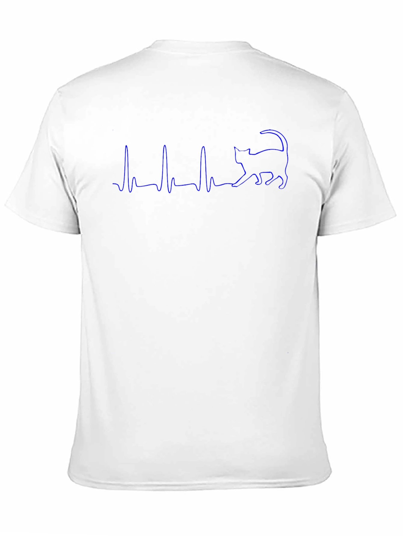 Cat Heartbeat Graphic T-Shirt - Black