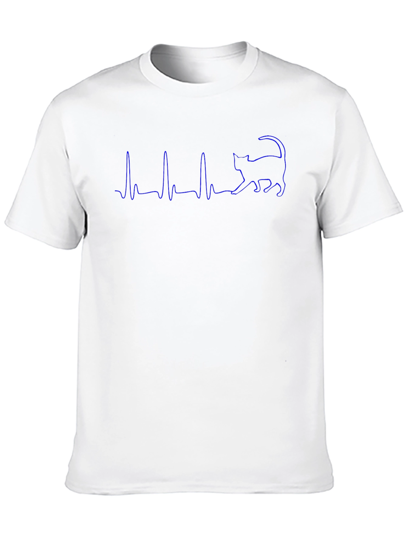 Cat Heartbeat Graphic T-Shirt - Black