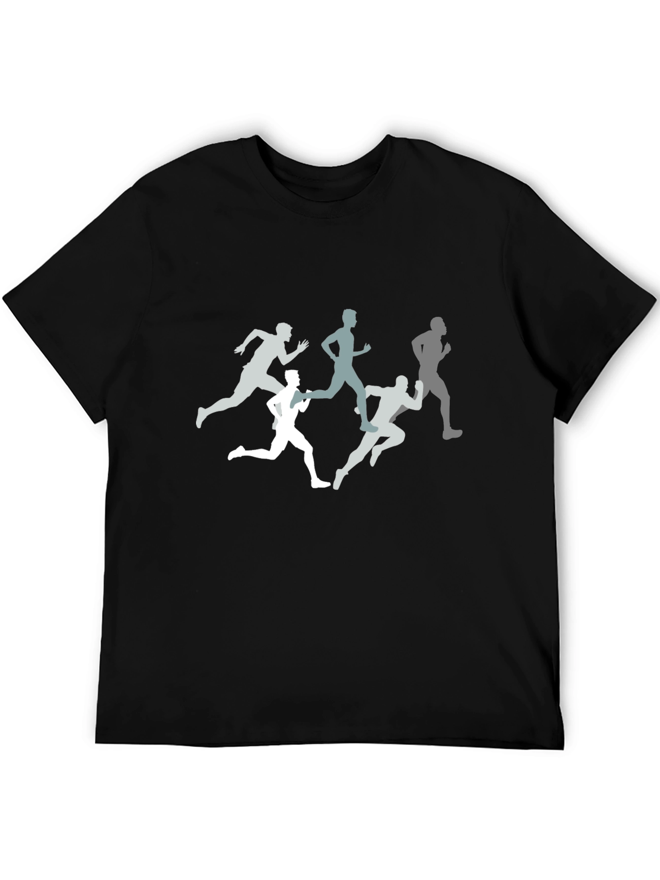 Mens Running Silhouette Graphic Black T-Shirt