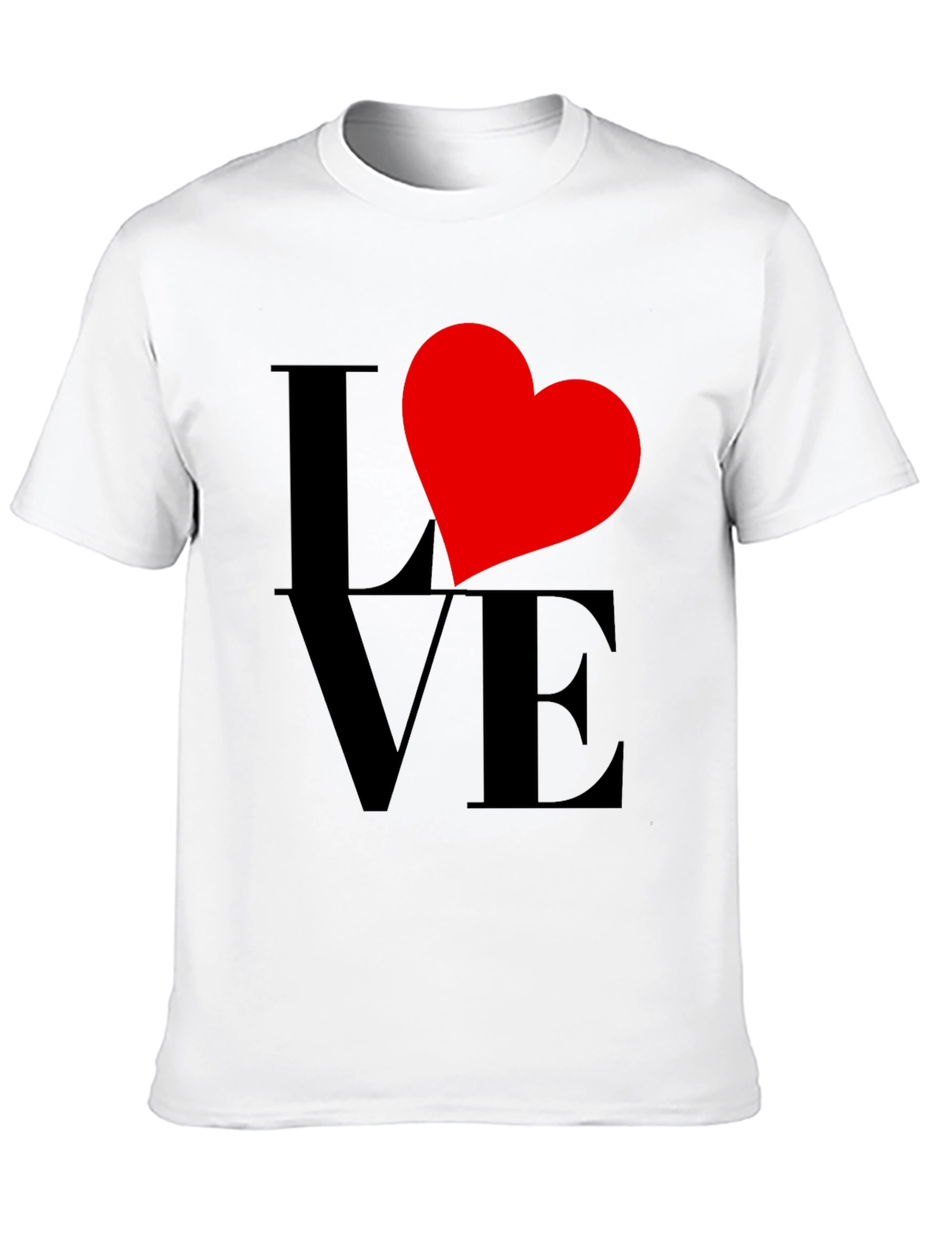 Love Heart Graphic Tee - Black Casual Shirt
