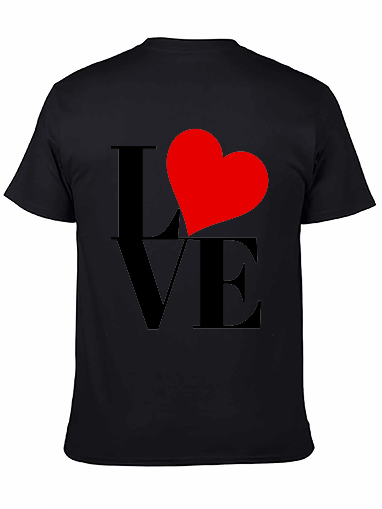 Love Heart Graphic Tee - Black Casual Shirt