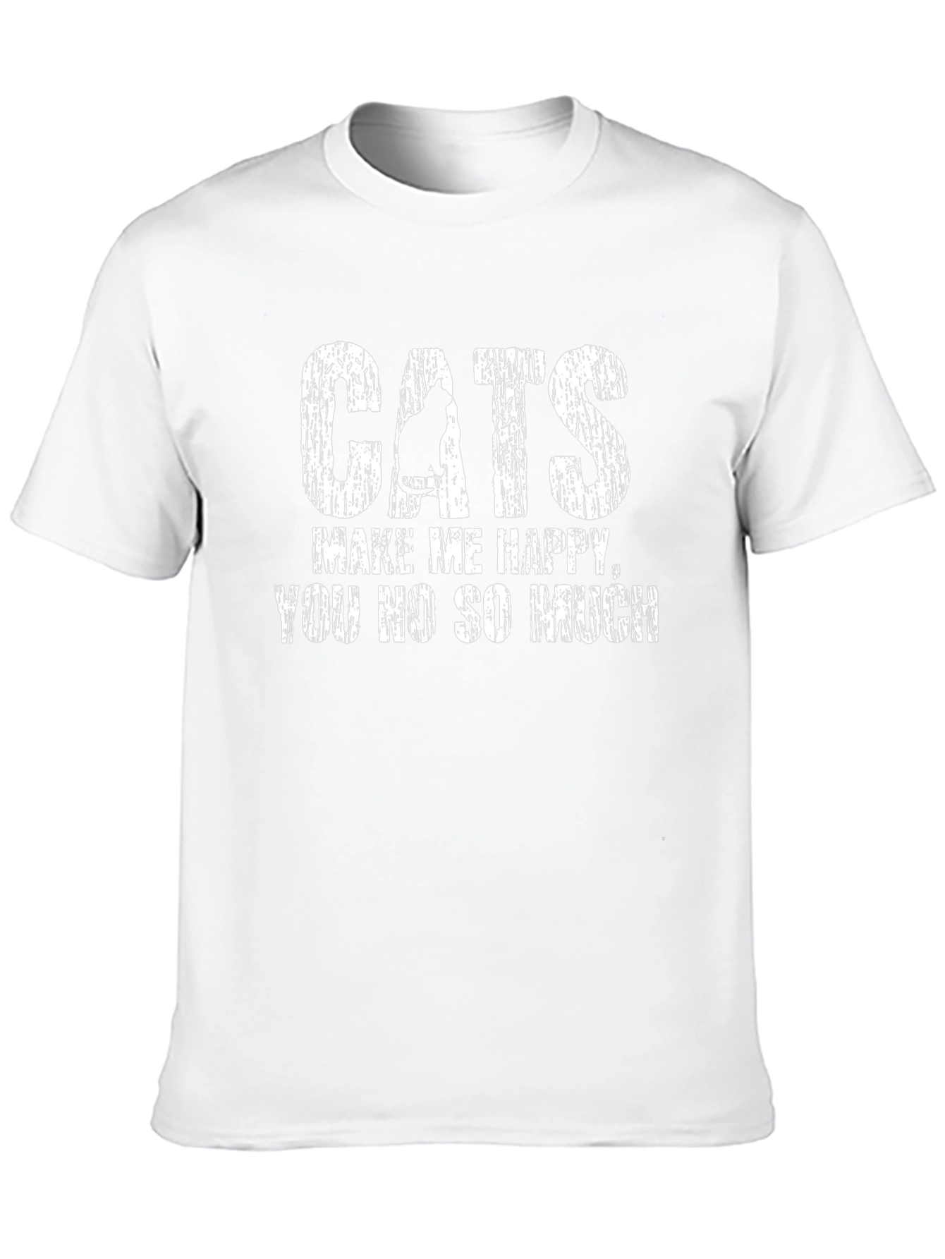 Cats Make Me Happy T-Shirt Funny Graphic Tee