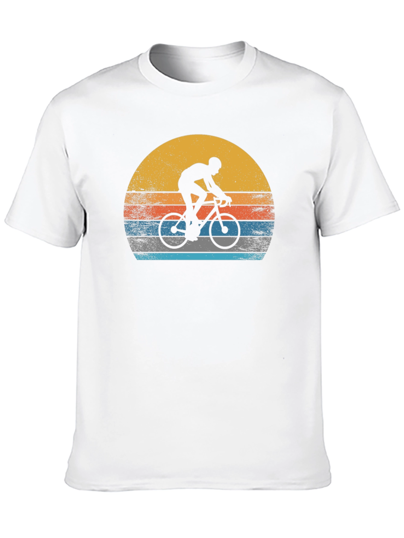 Retro Cyclist Sunset Graphic T-Shirt