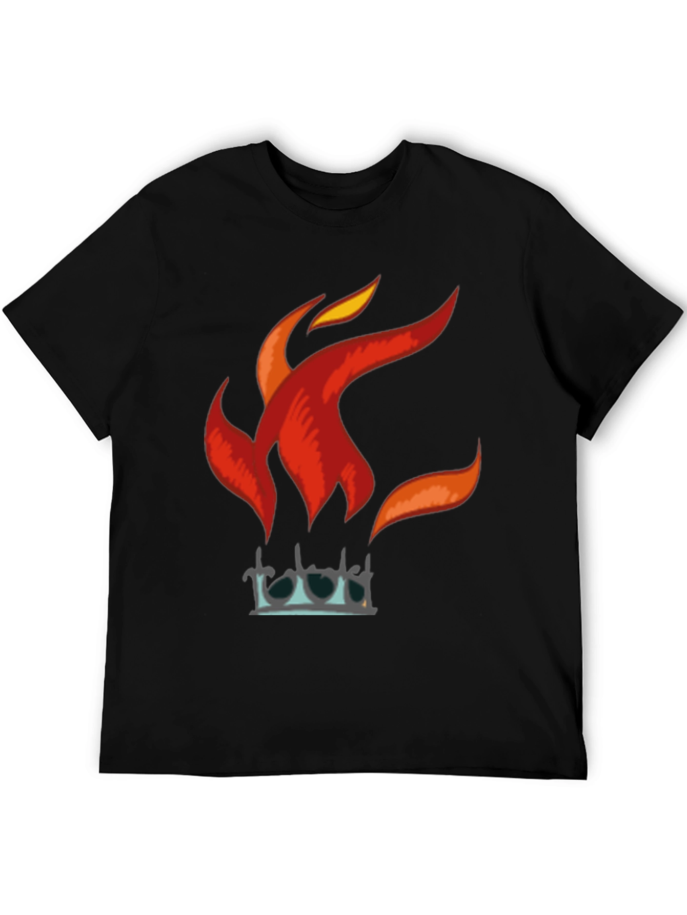 Fiery Crown Graphic T-Shirt - Bold Black Tee