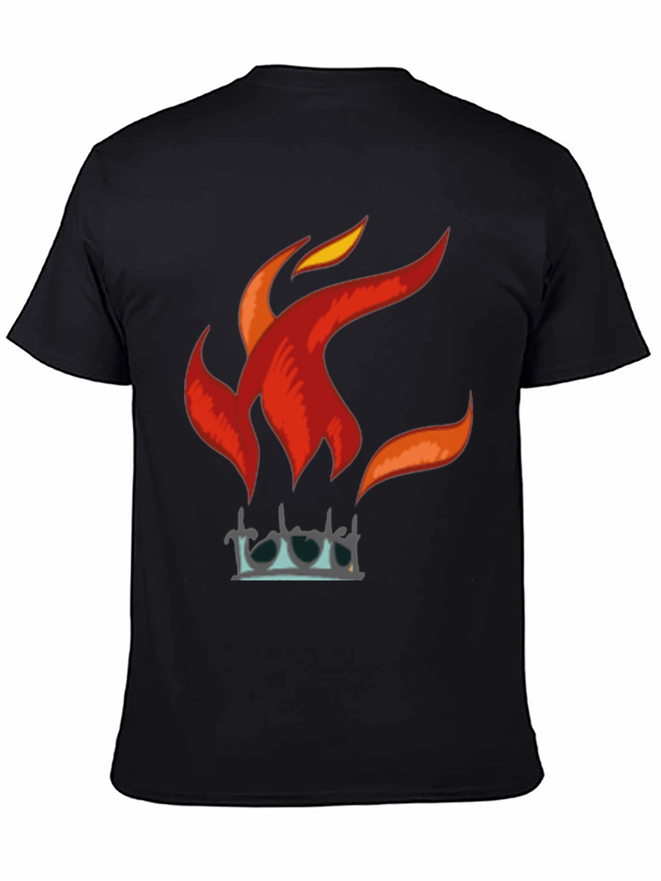 Fiery Crown Graphic T-Shirt - Bold Black Tee