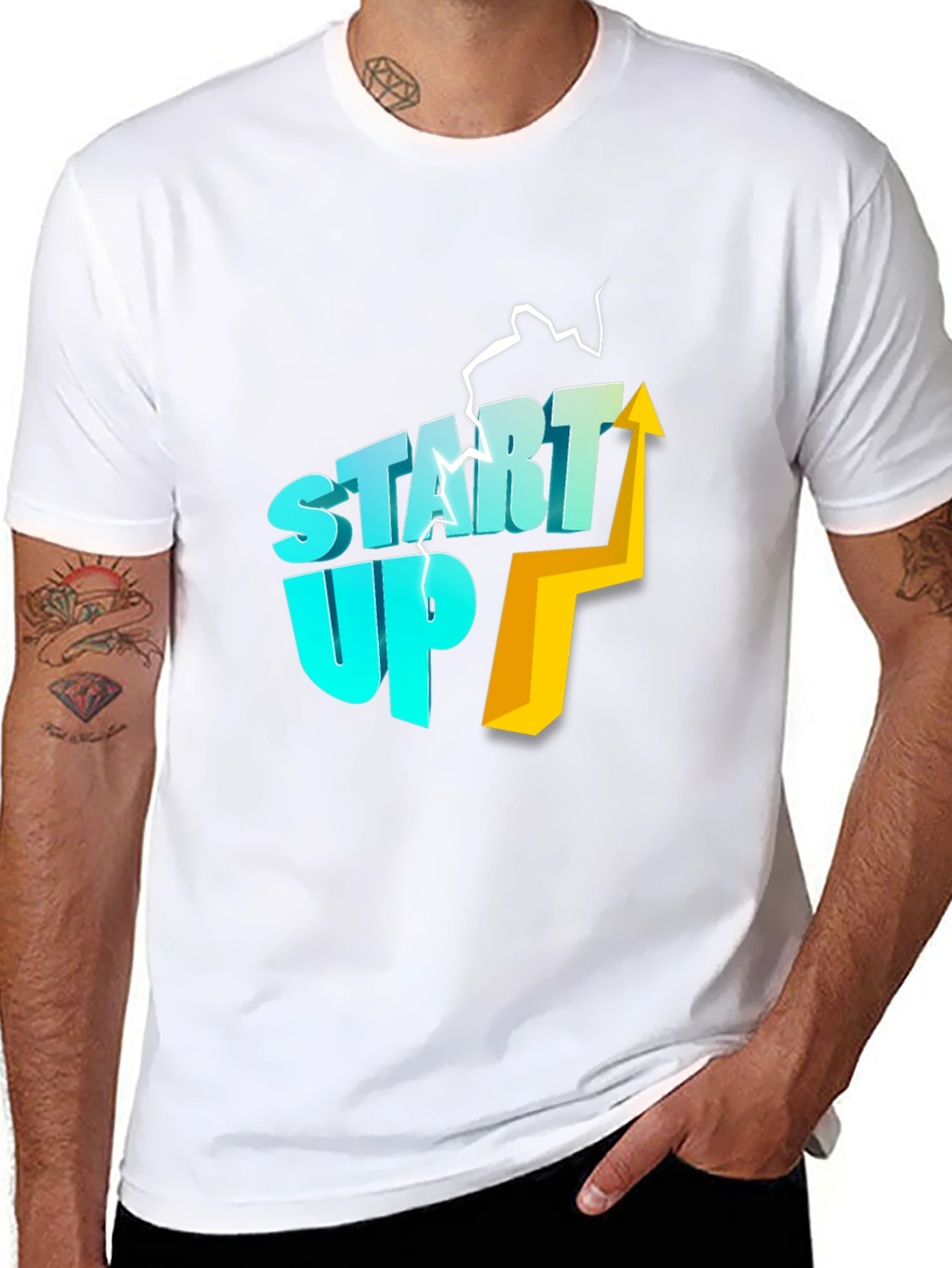 Start Up Arrow Graphic Black T-Shirt