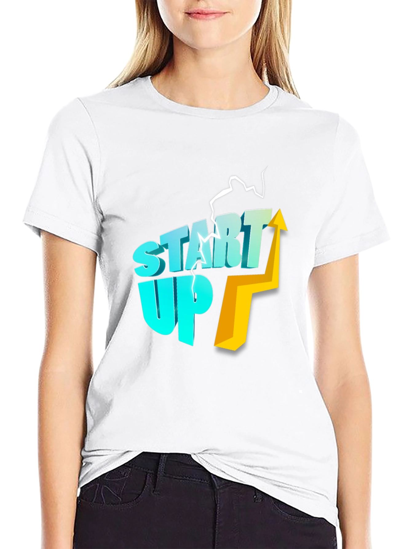 Start Up Arrow Graphic Black T-Shirt