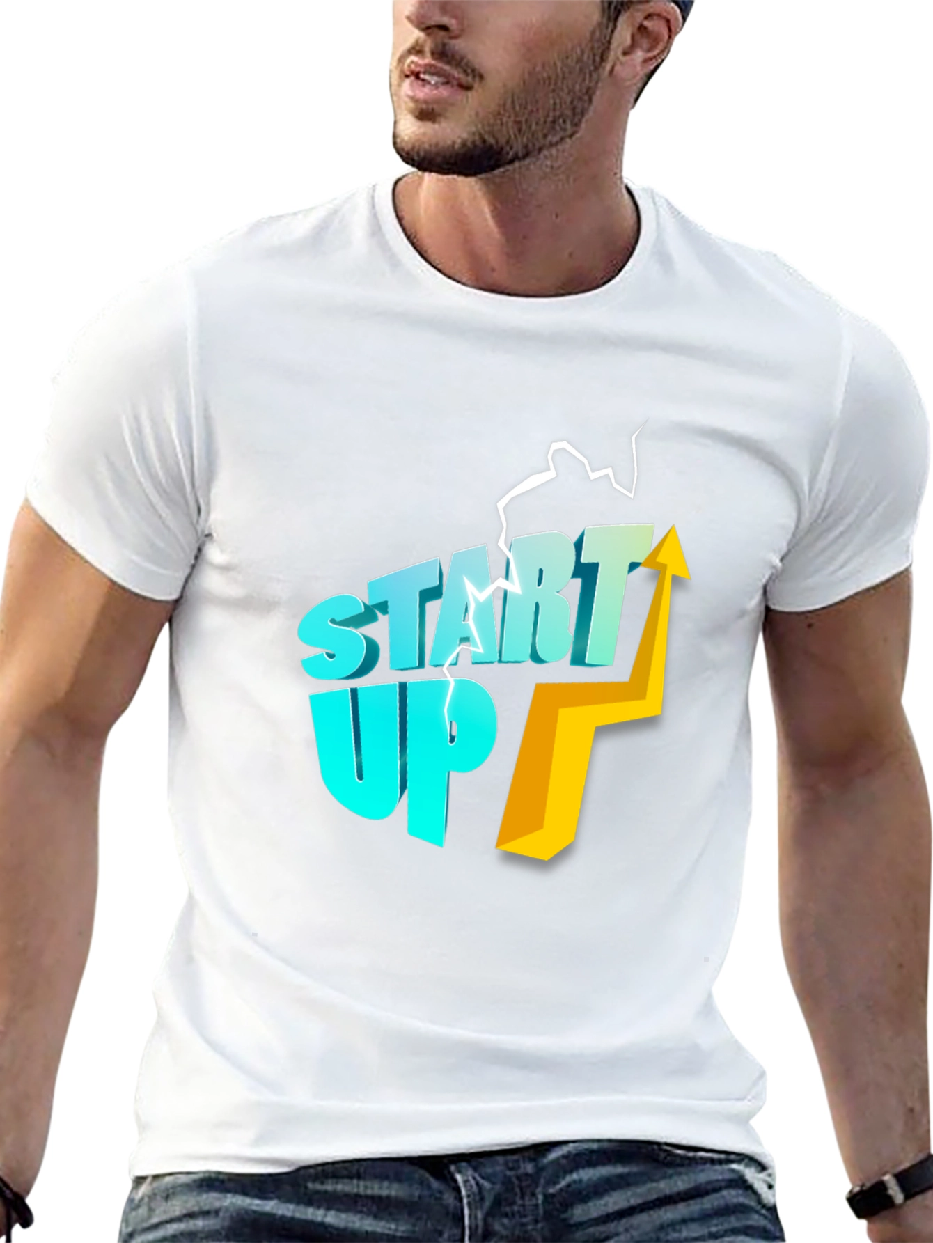 Start Up Arrow Graphic Black T-Shirt
