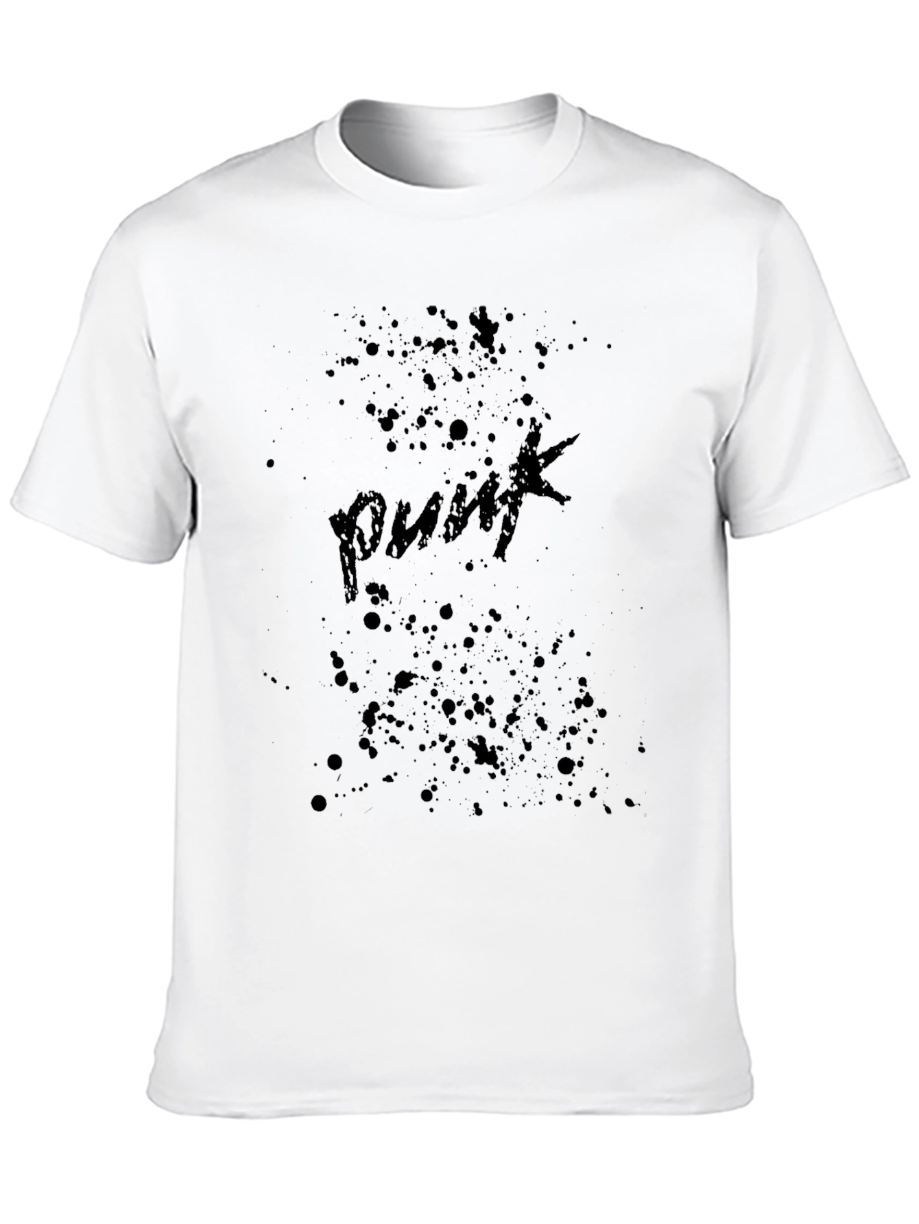Punk Splatter Print Black T-Shirt