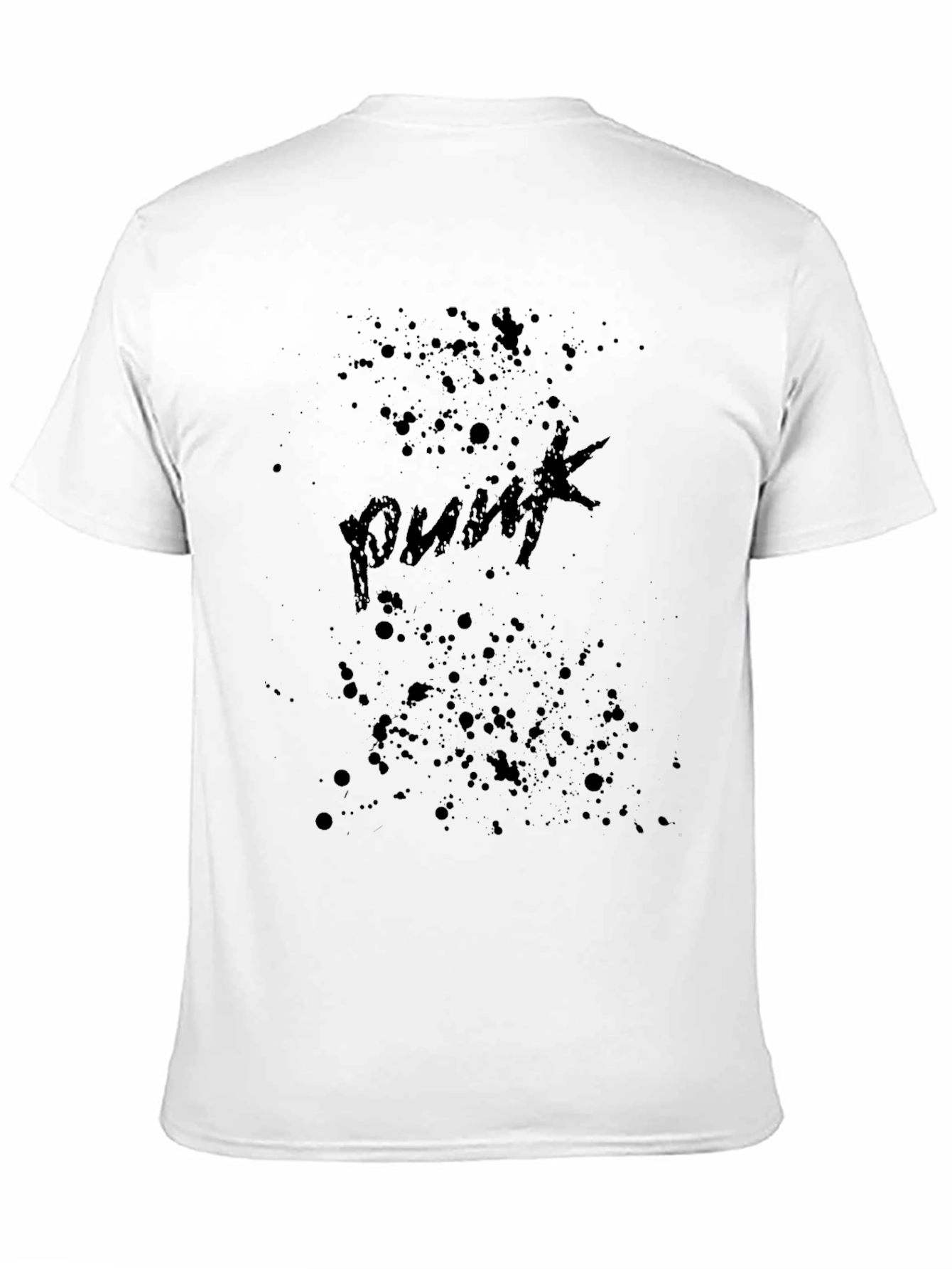 Punk Splatter Print Black T-Shirt