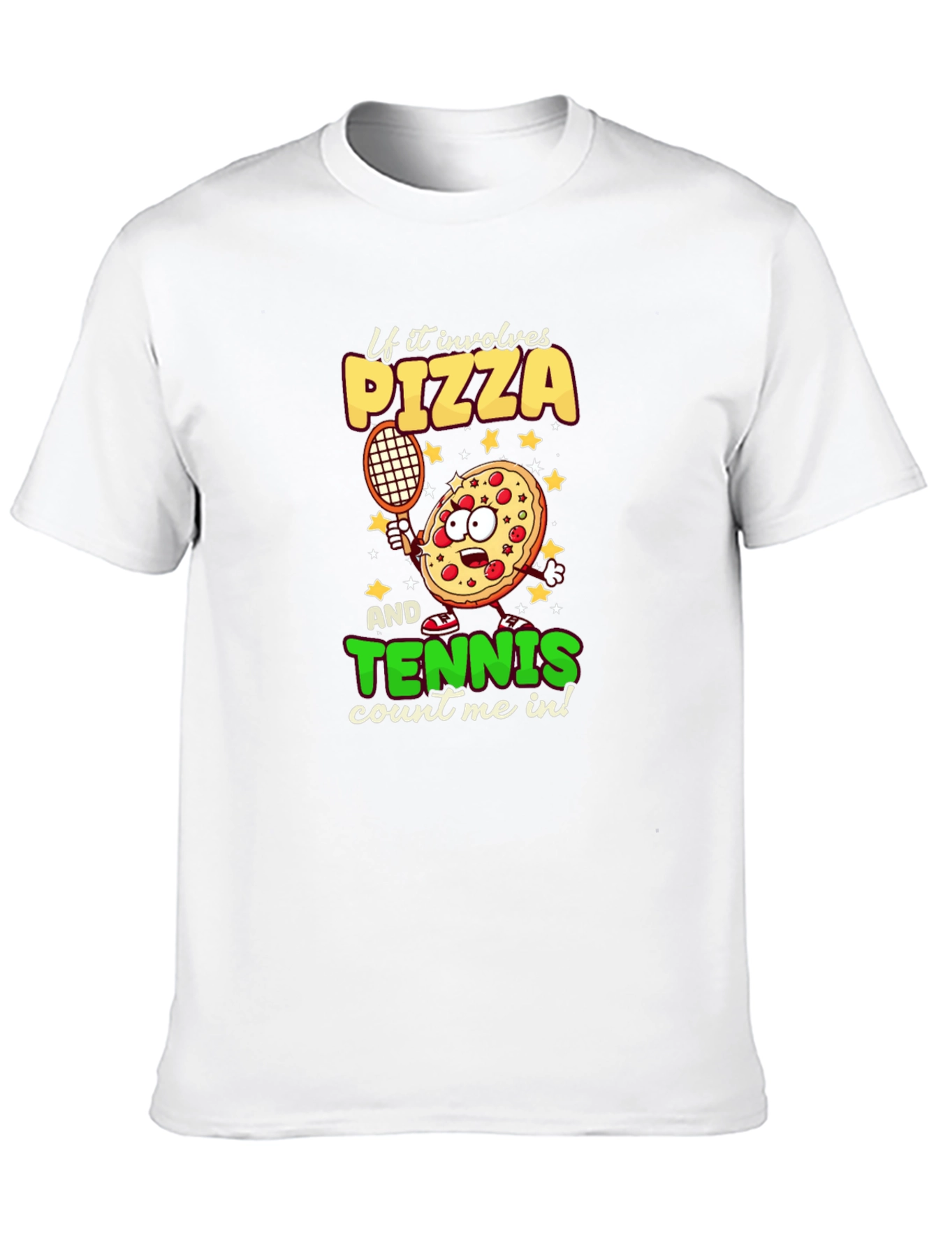 Pizza Tennis Graphic Tee - Foodie Sports T-Shirt