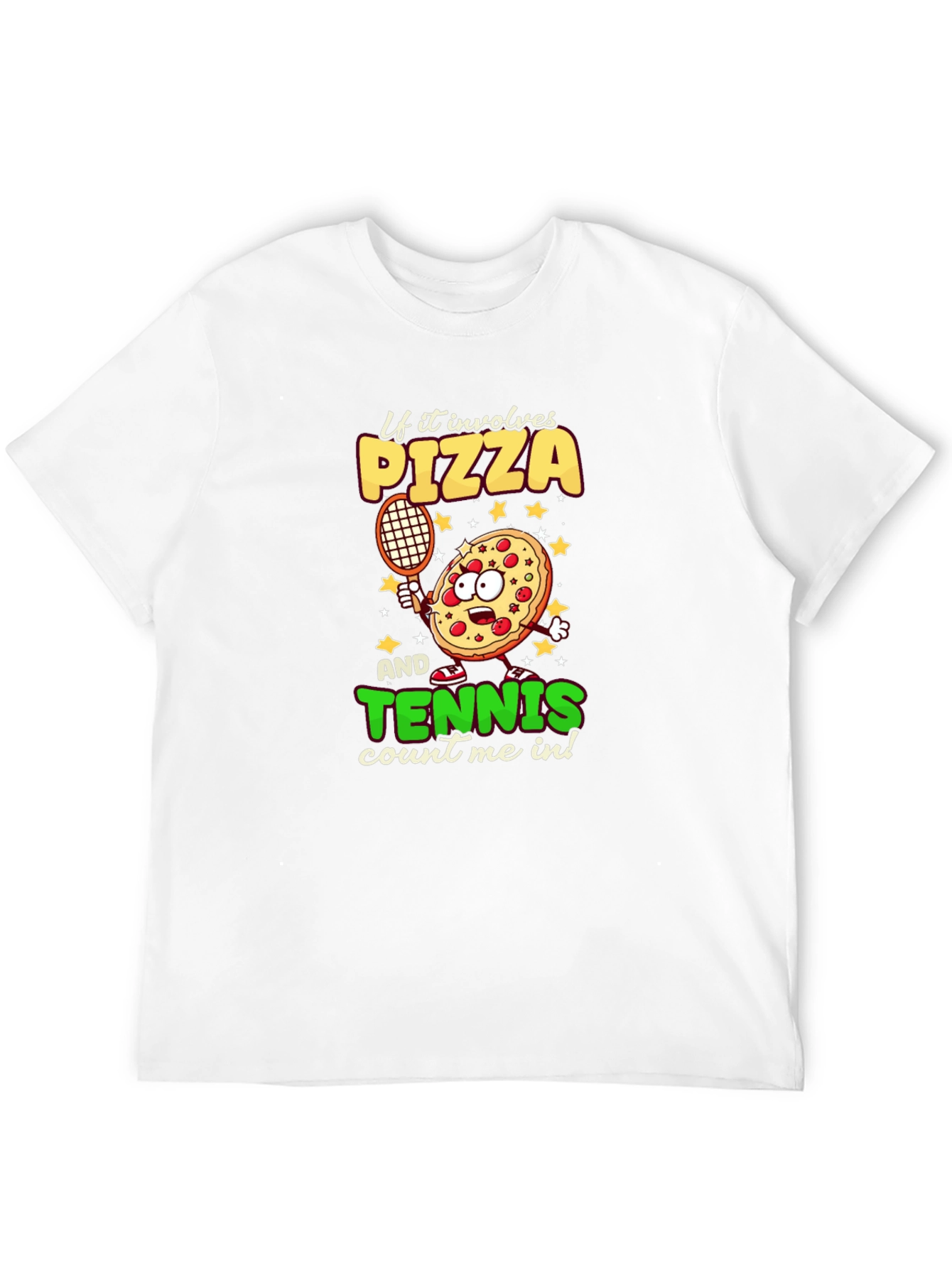 Pizza Tennis Graphic Tee - Foodie Sports T-Shirt