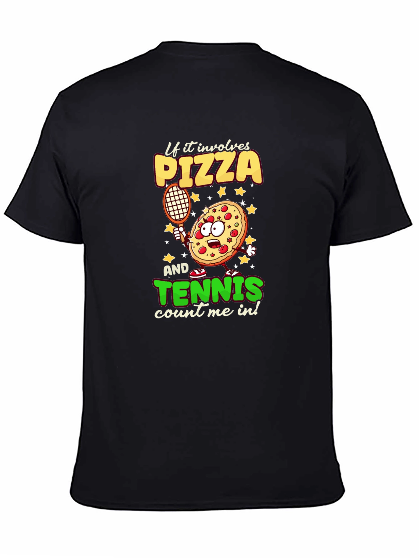 Pizza Tennis Graphic Tee - Foodie Sports T-Shirt