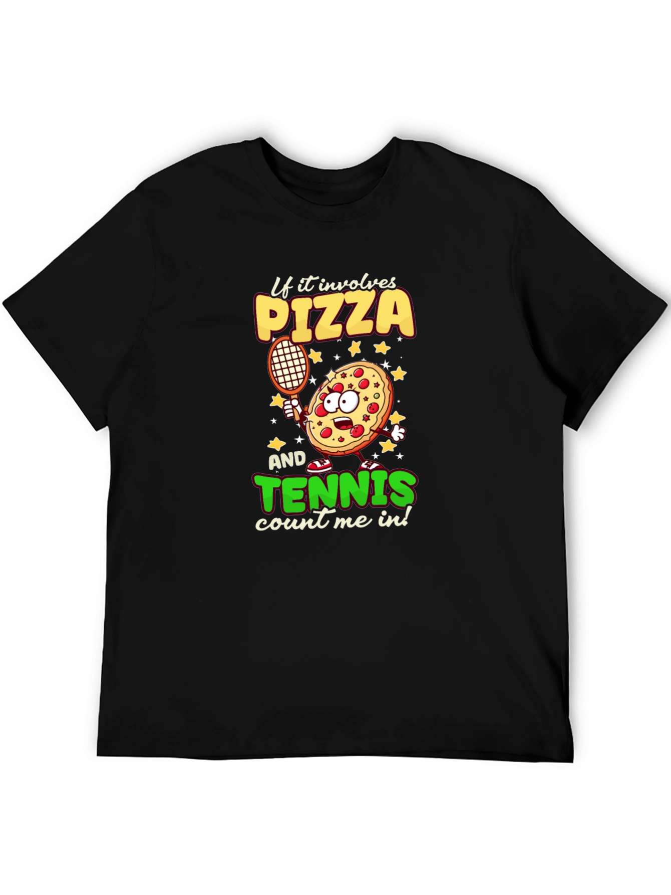 Pizza Tennis Graphic Tee - Foodie Sports T-Shirt