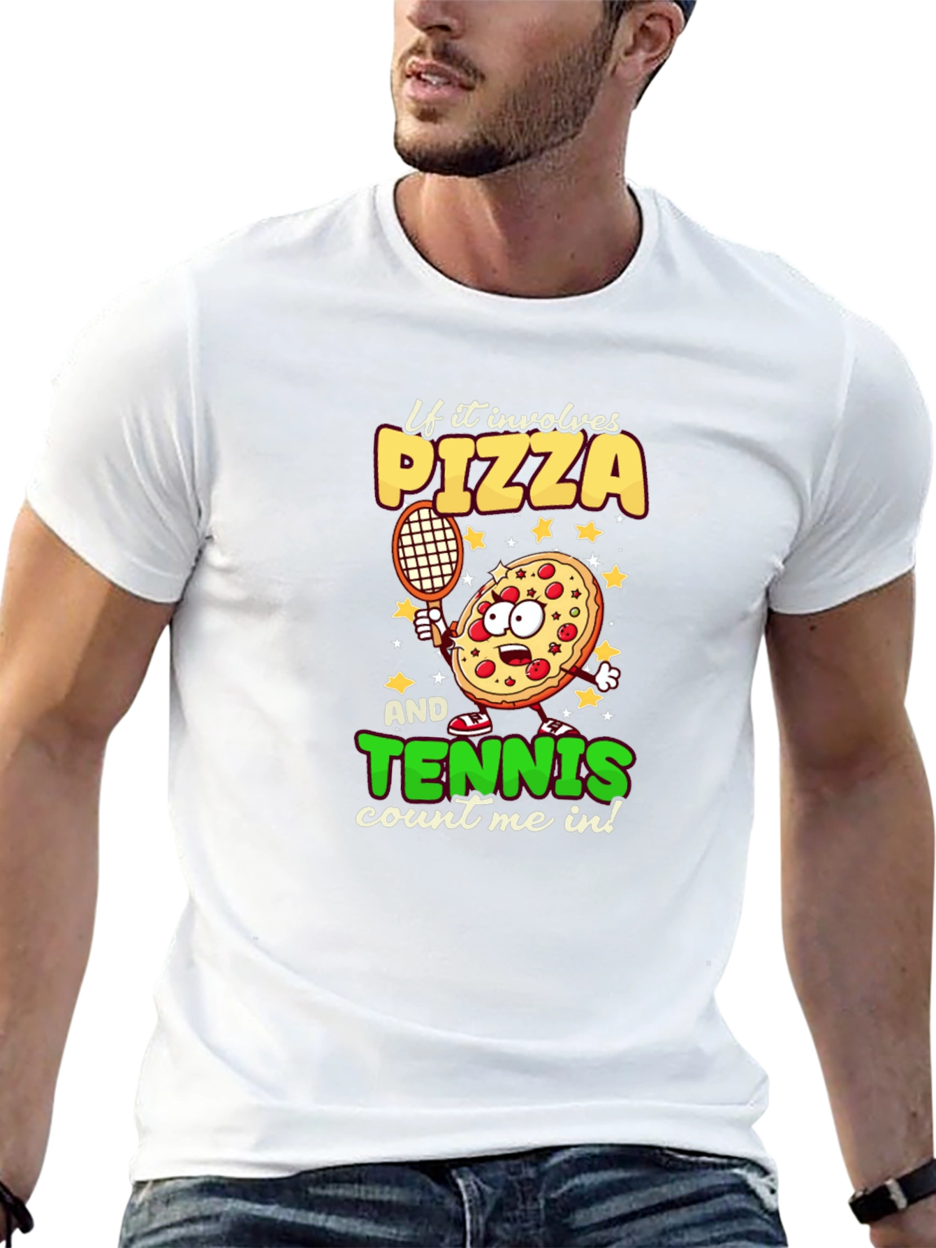 Pizza Tennis Graphic Tee - Foodie Sports T-Shirt