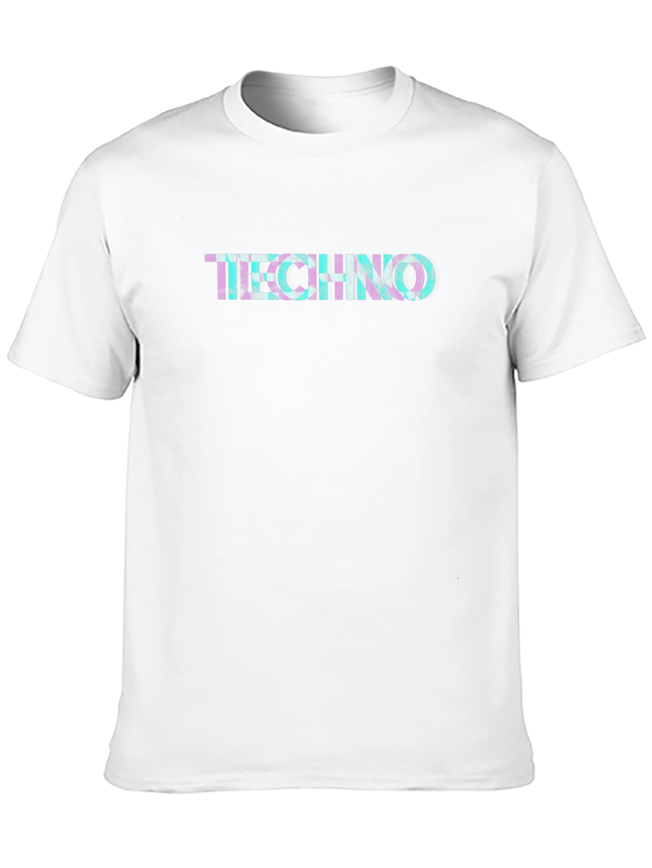Techno Graphic Print Crew Neck T-Shirt