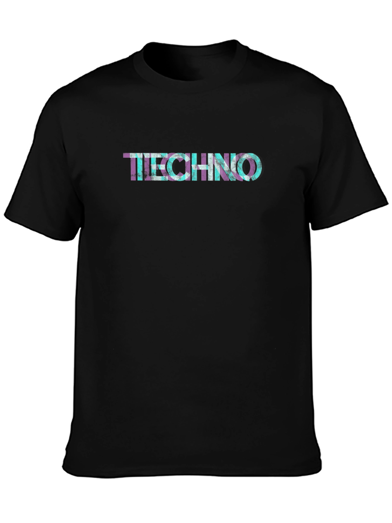 Techno Graphic Print Crew Neck T-Shirt