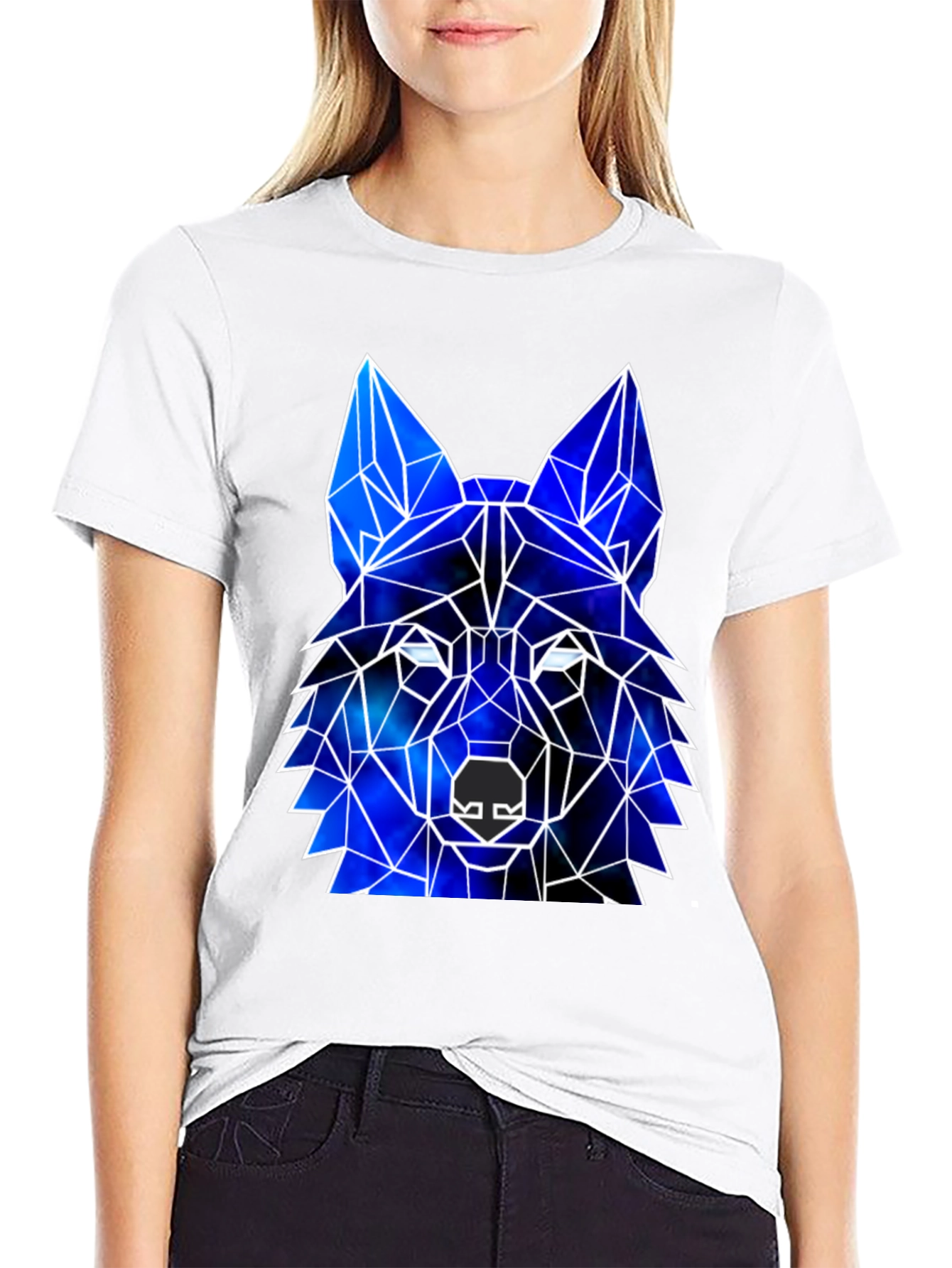 Geometric Wolf Galaxy T-Shirt | Cosmic Wolf Graphic Tee | Space Animal Shirt | Wolf Lover Gift | Free Shipping $50+