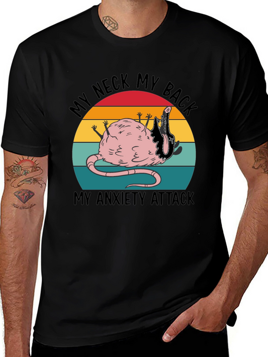 Funny My Neck My Back Rat Anxiety T-Shirt
