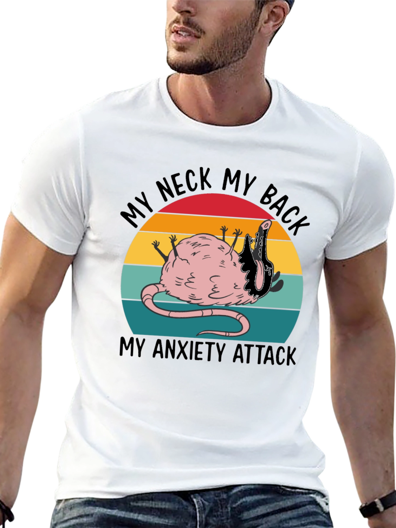 Funny My Neck My Back Rat Anxiety T-Shirt