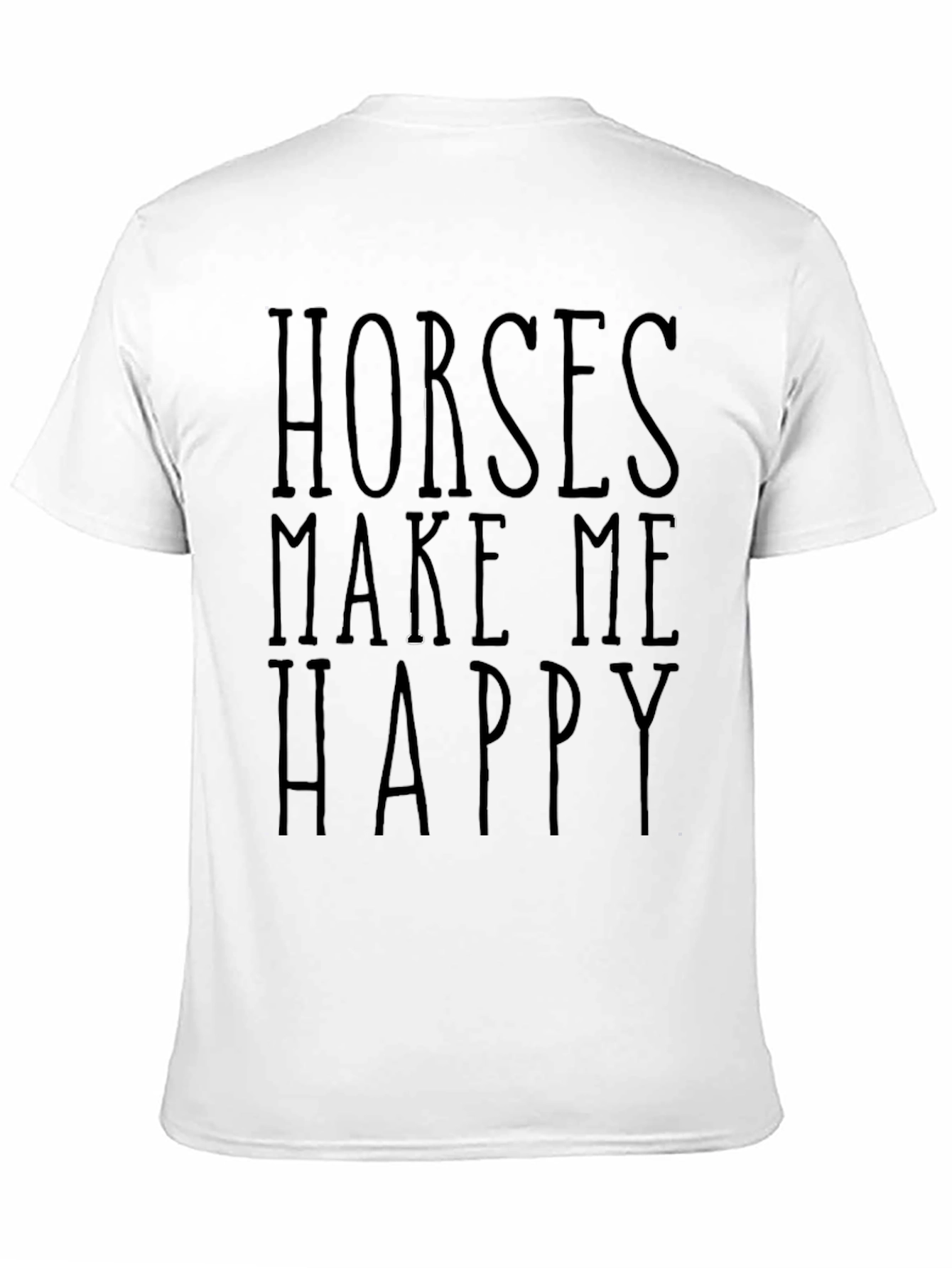 Horses Make Me Happy Black Graphic T-Shirt