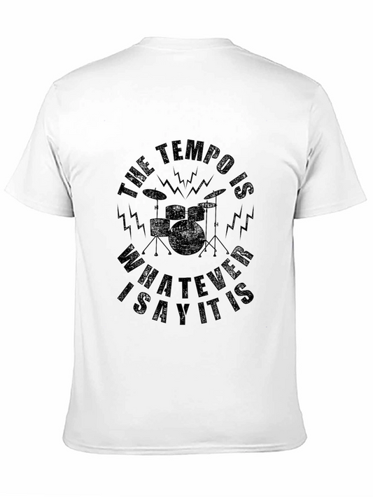 Tempo Drummer Graphic Tee - Black Cotton T-Shirt