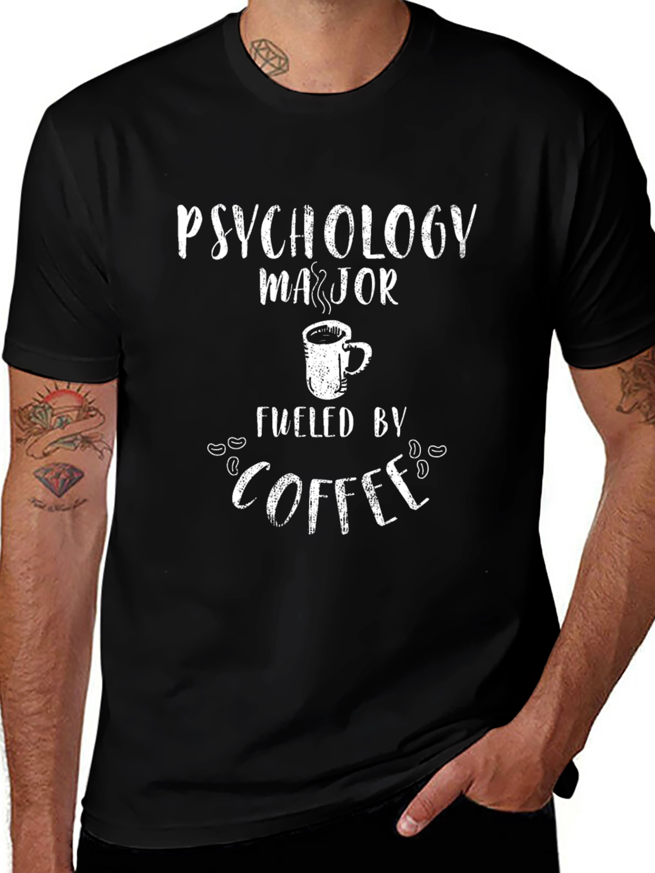 Psychology Major Fueled by Coffee Graphic Tee