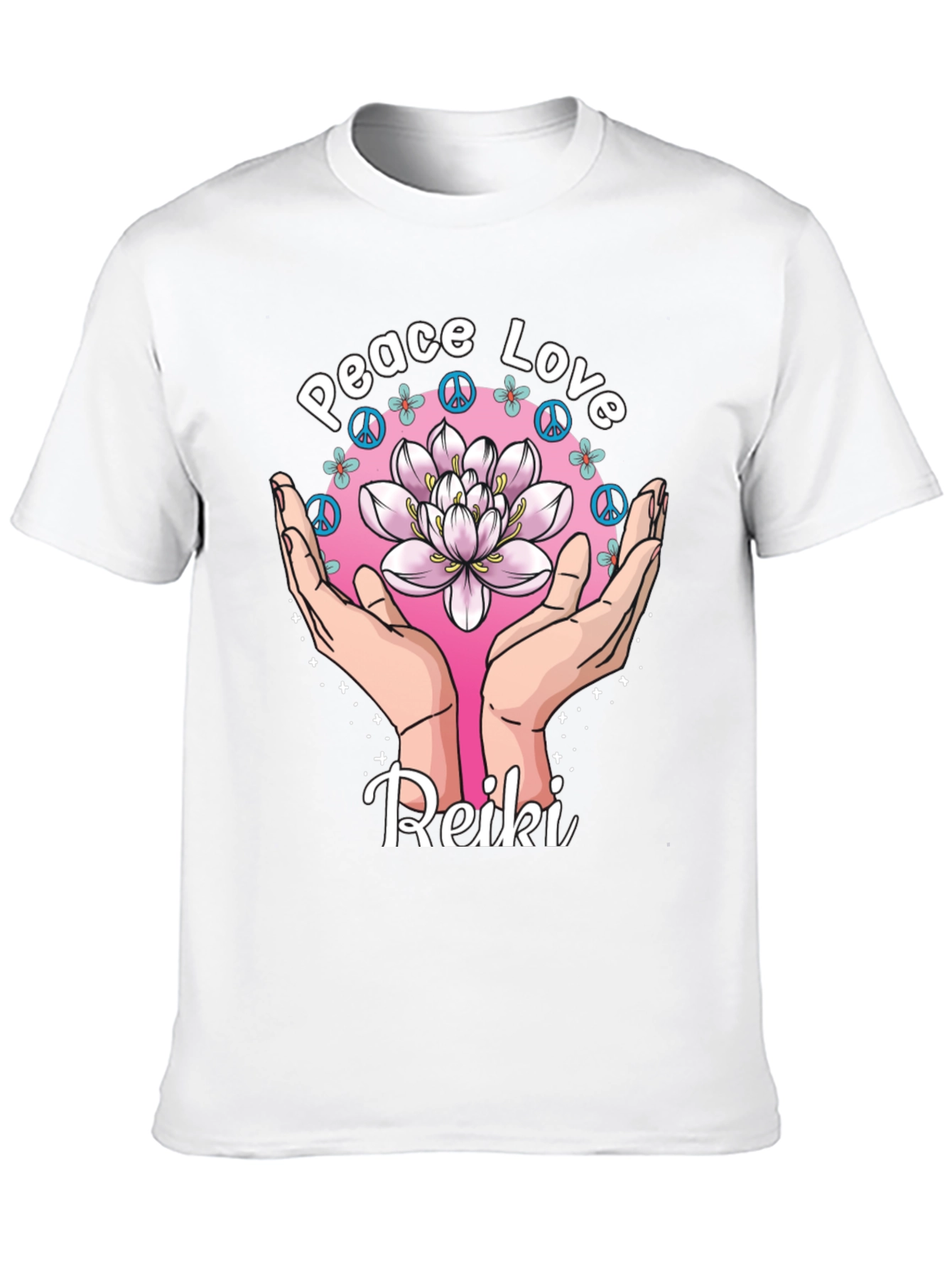 Peace Love Reiki Lotus Flower Graphic Tee