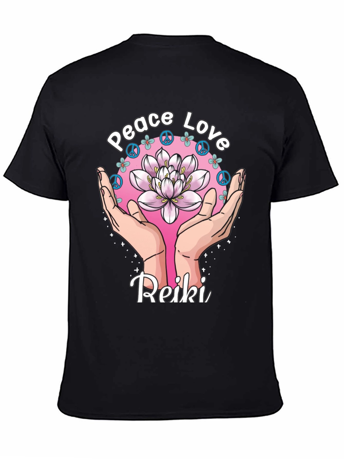 Peace Love Reiki Lotus Flower Graphic Tee