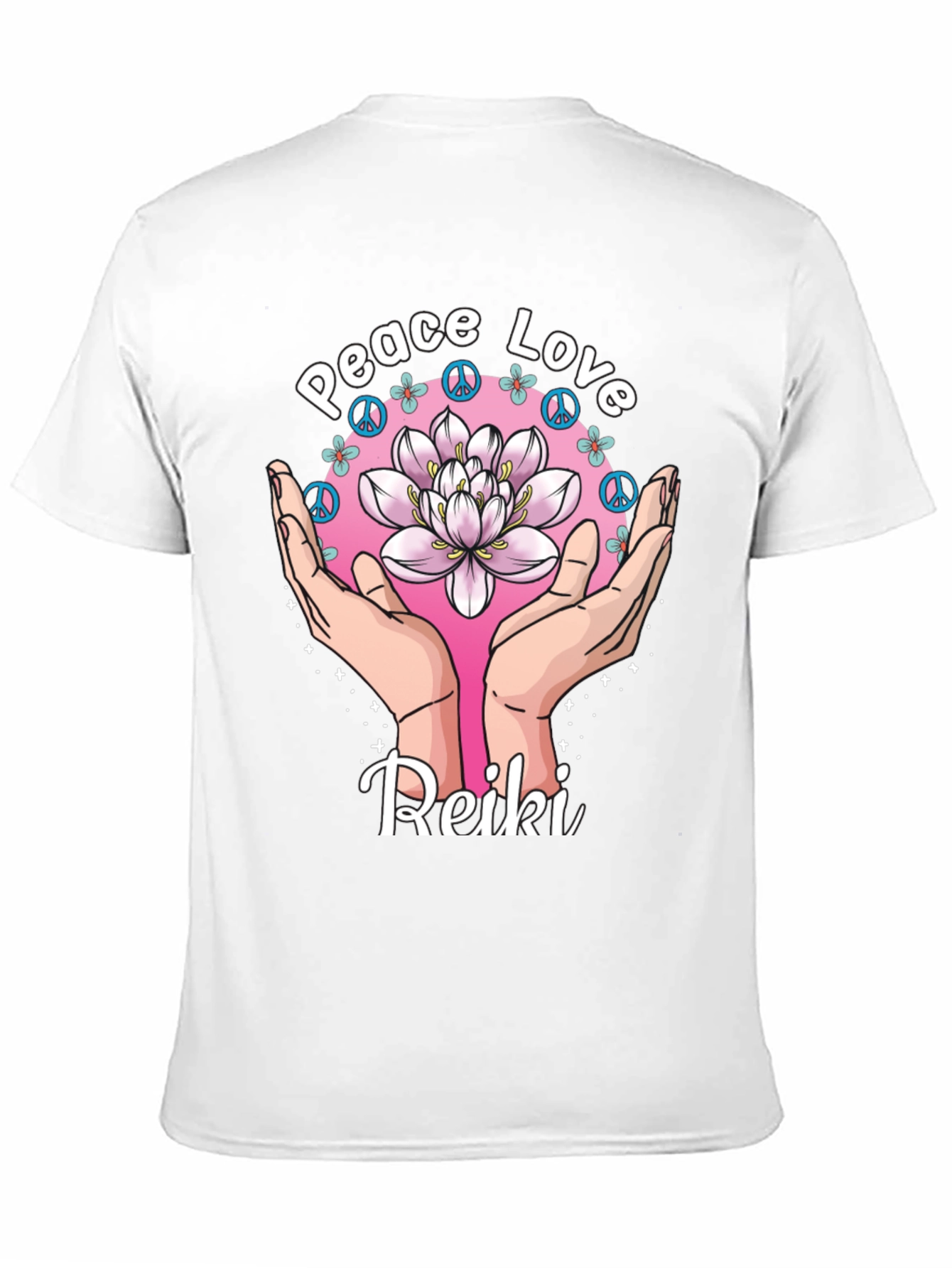 Peace Love Reiki Lotus Flower Graphic Tee
