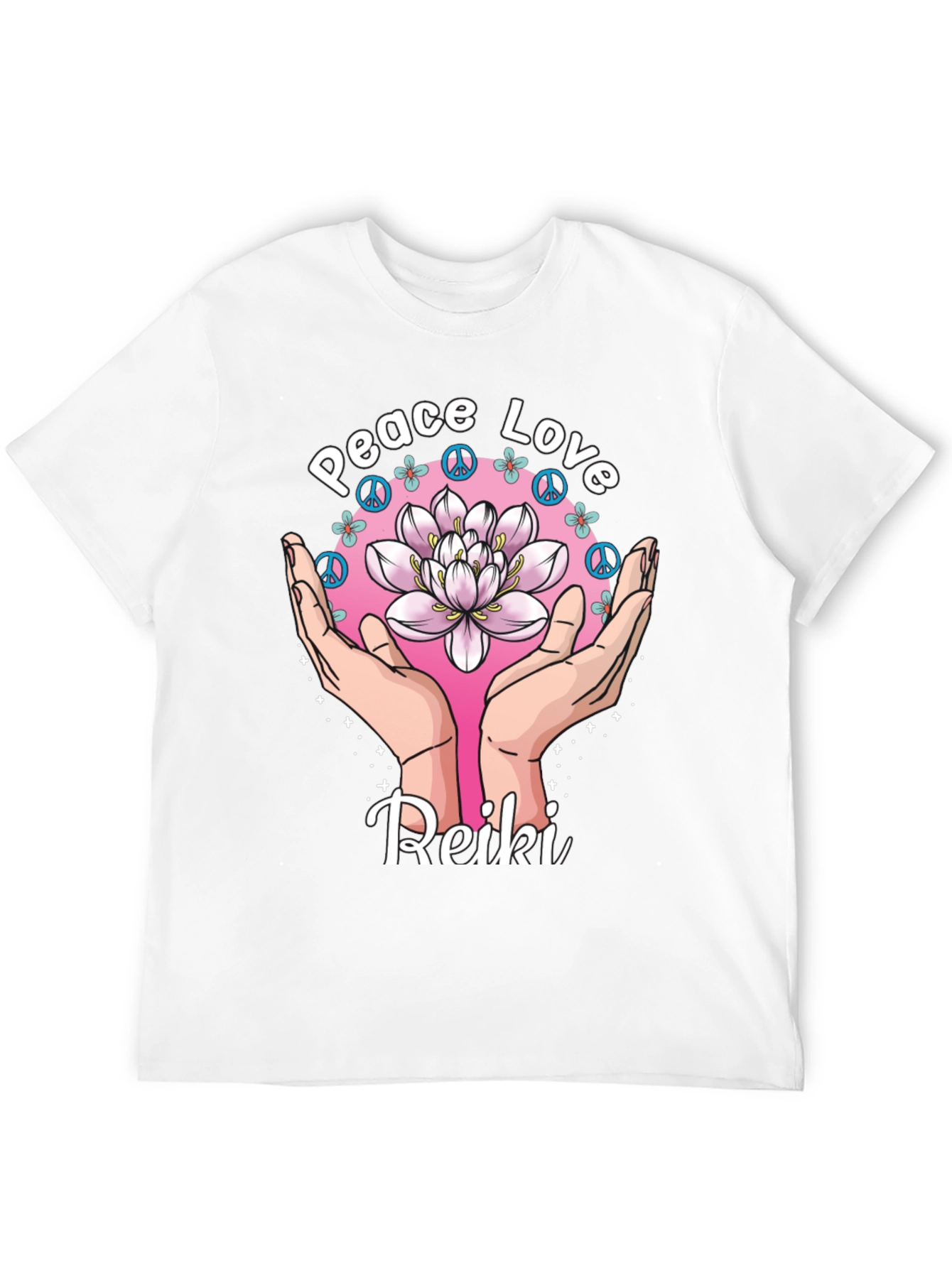 Peace Love Reiki Lotus Flower Graphic Tee