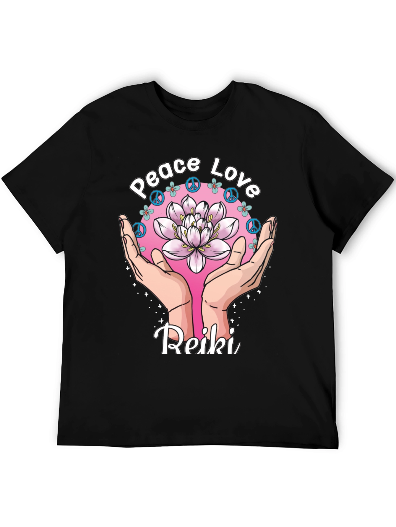 Peace Love Reiki Lotus Flower Graphic Tee